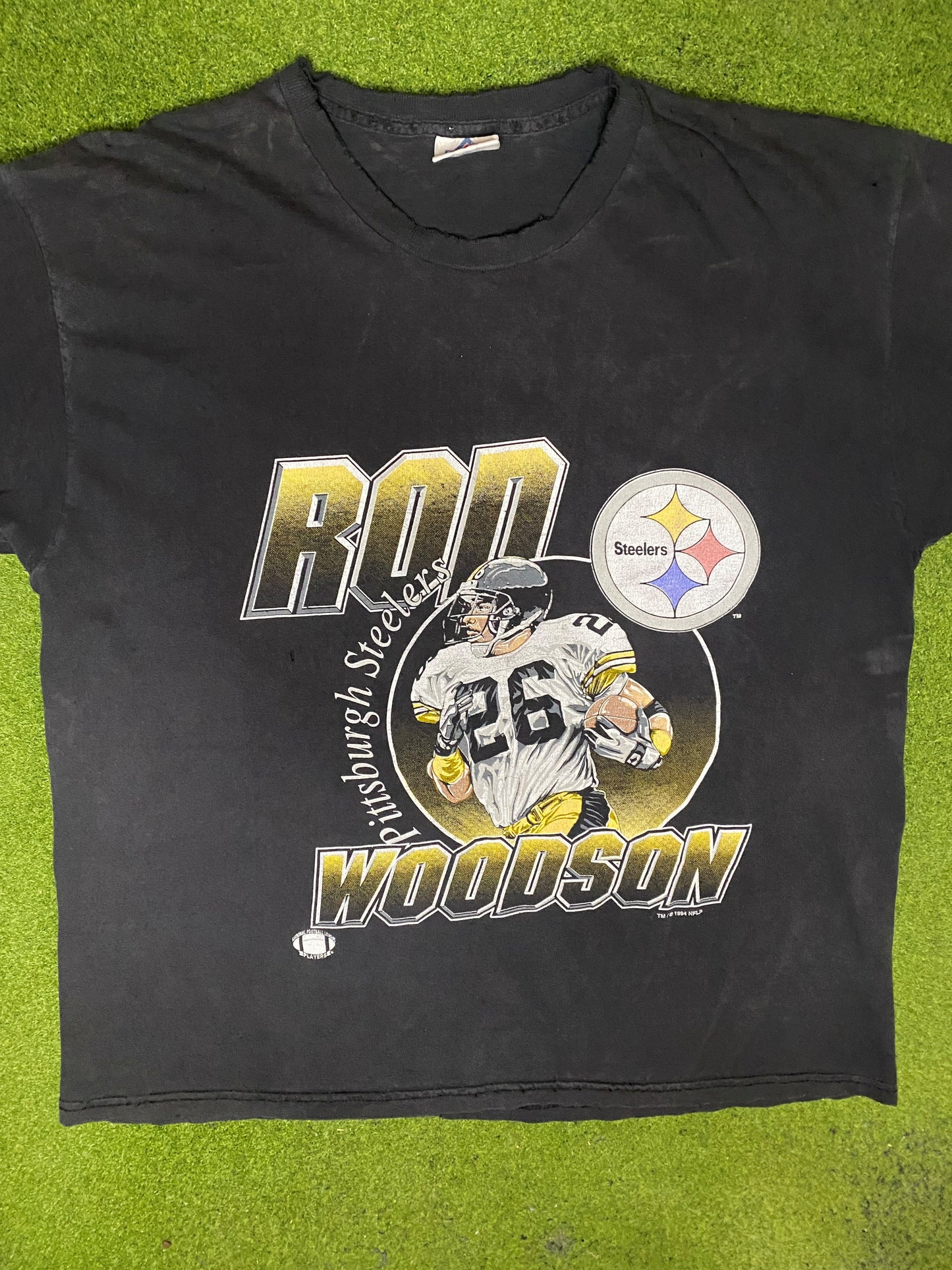 1994 Pittsburgh Steelers - Rod Woodson - Vintage NFL Player T Shirt (XL) - Gametime Vintage