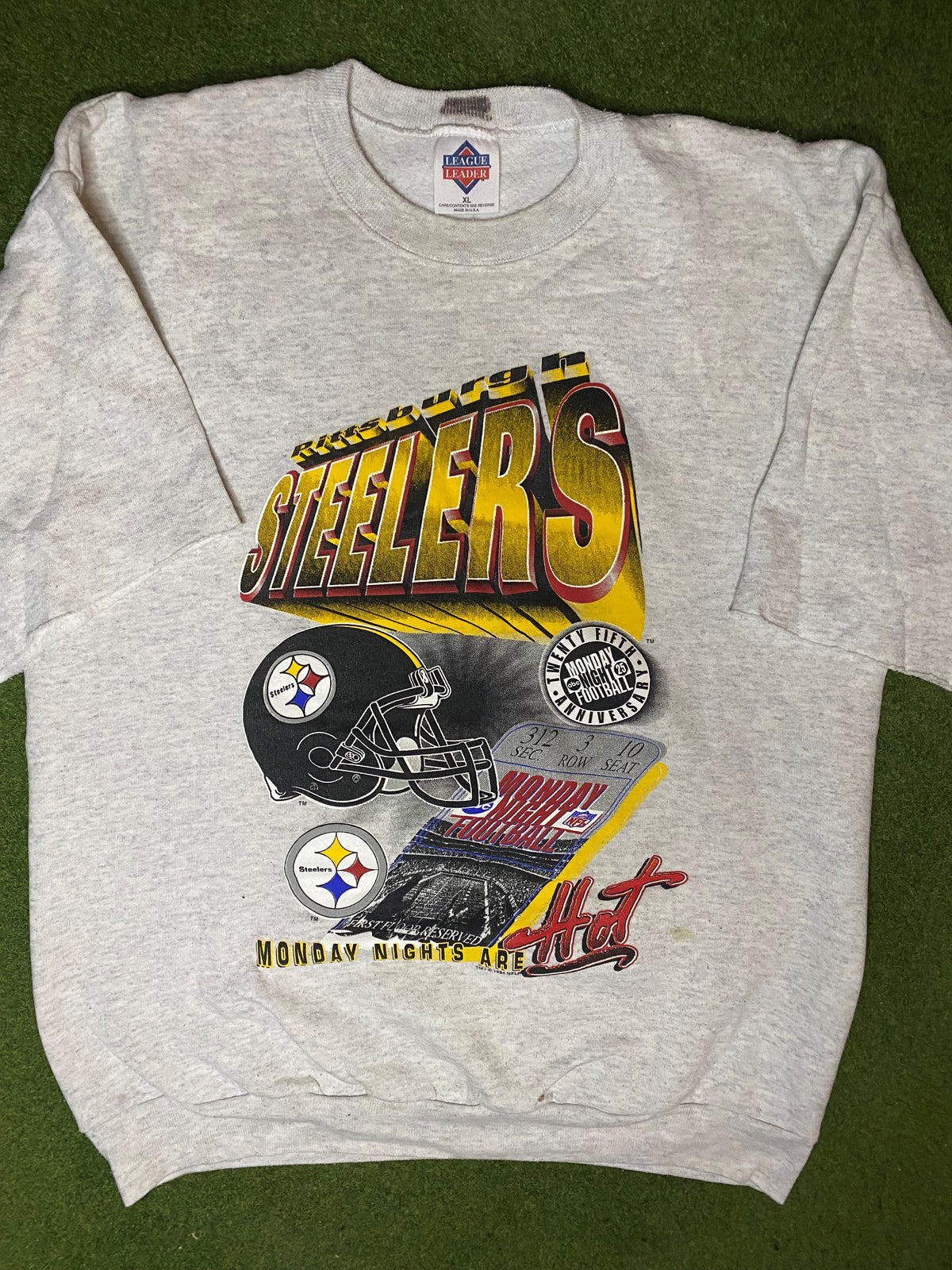 1994 Pittsburgh Steelers - Monday Night Football - Vintage NFL Cutoff Sweatshirt (XL) - Gametime Vintage