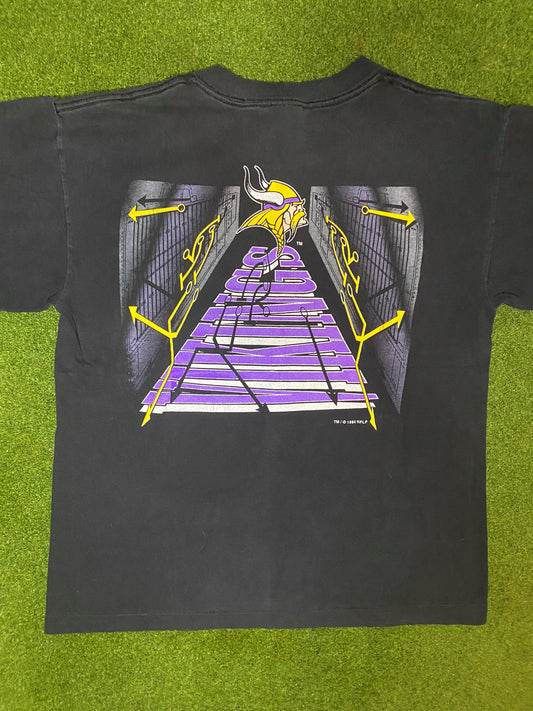 1994 Minnesota Vikings - Double Sided - Vintage NFL T-Shirt (Youth XL) - Gametime Vintage