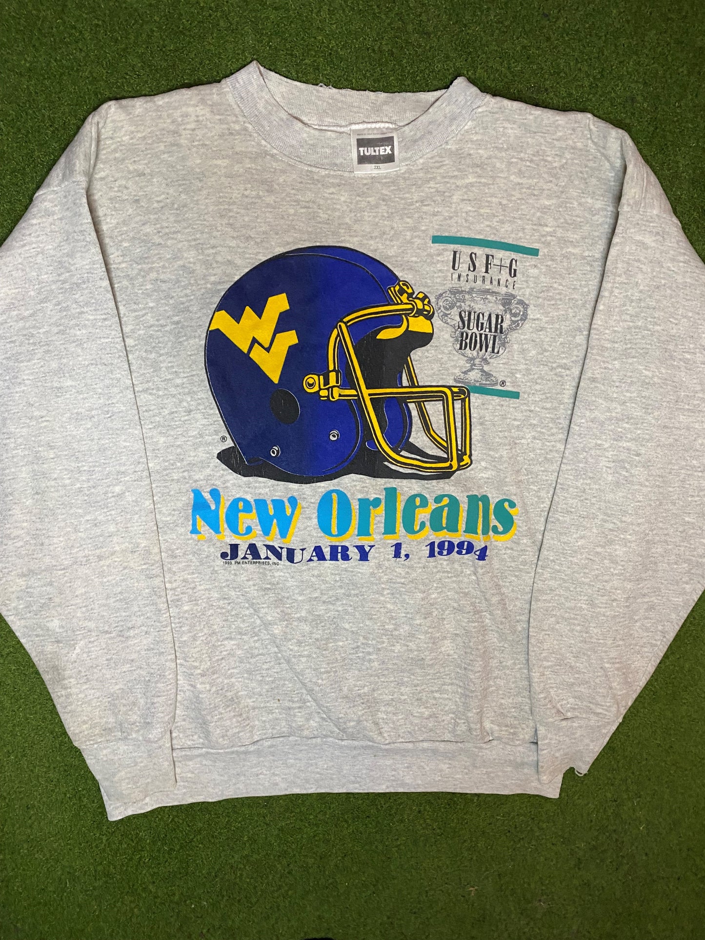 1994 West Virginia Mountaineers - Sugar Bowl - Vintage College Football Sweatshirt (2XL) - Gametime Vintage