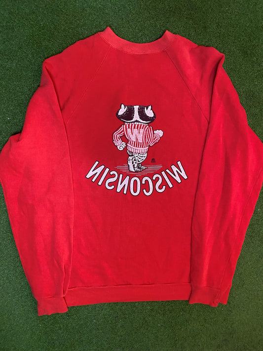 1994 Wisconsin Badgers - Double Sided - Vintage College Sweatshirt (XL) - Gametime Vintage