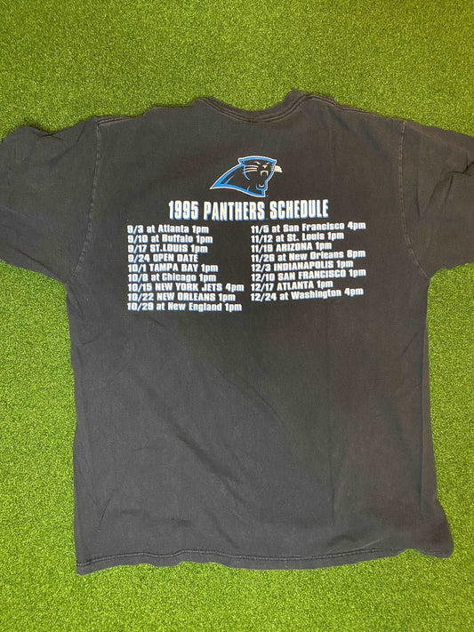 1995 Carolina Panthers - Inaugural Season - Double Sided Vintage NFL Tee Shirt (Large) - Gametime Vintage