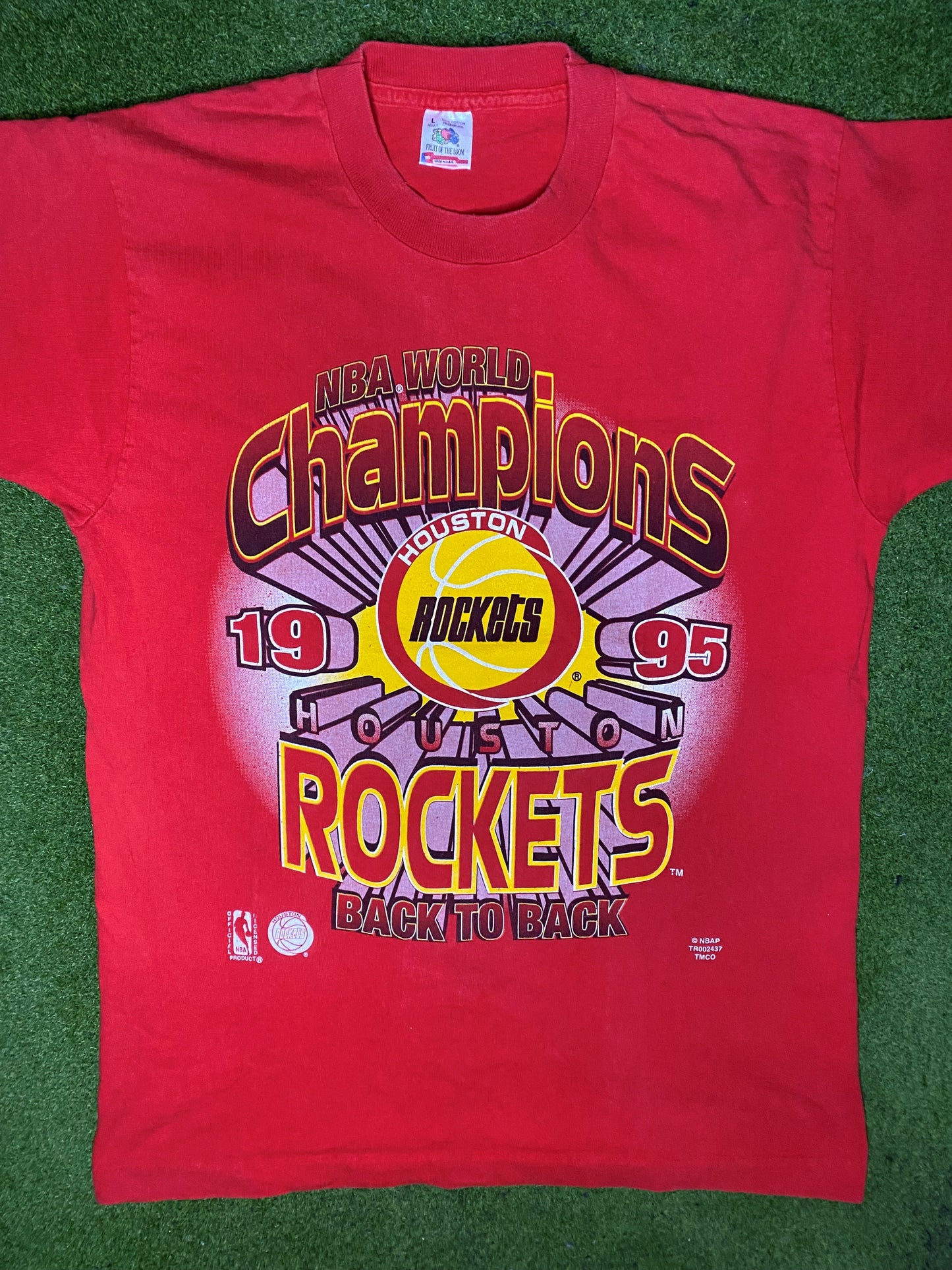1995 Houston Rockets - NBA World Champions - Vintage NBA T-Shirt (Large) - Gametime Vintage