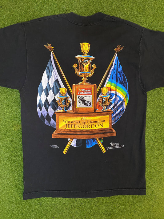 1995 Jeff Gordon - Winston Cup Champion - Double Sided - Vintage NASCAR Shirt (Medium) - Gametime Vintage