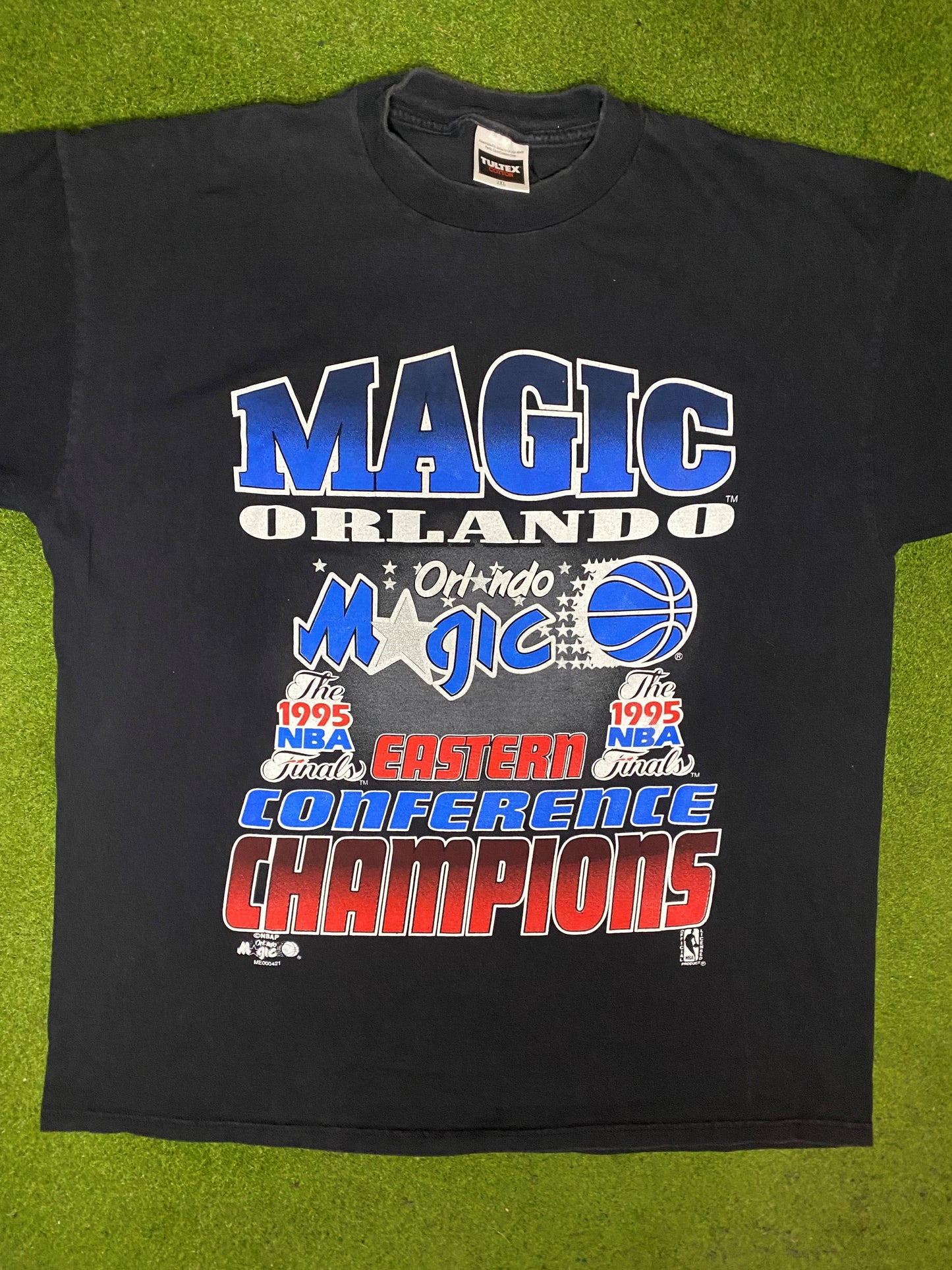 1995 Orlando Magic - Eastern Conference Champions - Vintage NBA T-Shirt (2XL) - Gametime Vintage