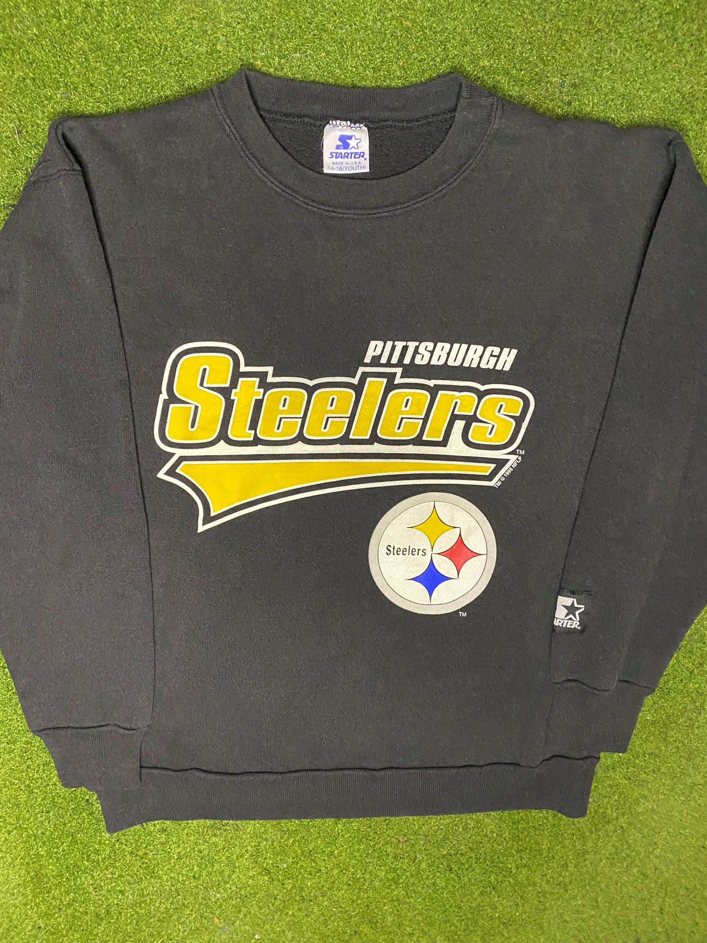 1995 Pittsburgh Steelers - Vintage NFL Sweatshirt (Youth Large) - Gametime Vintage