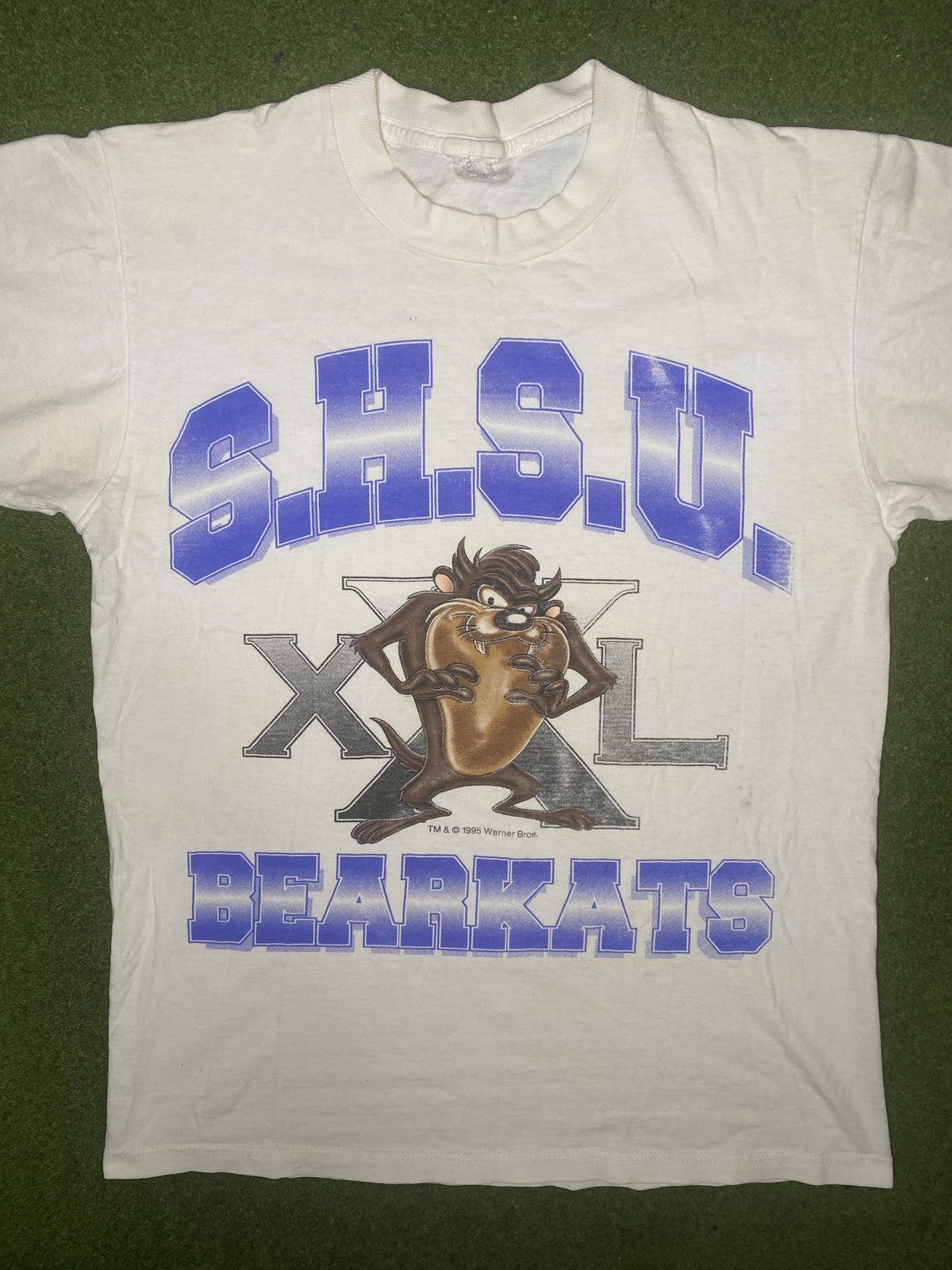 1995年山姆·休斯顿熊猫队 - Taz - 复古大学T恤(M码)