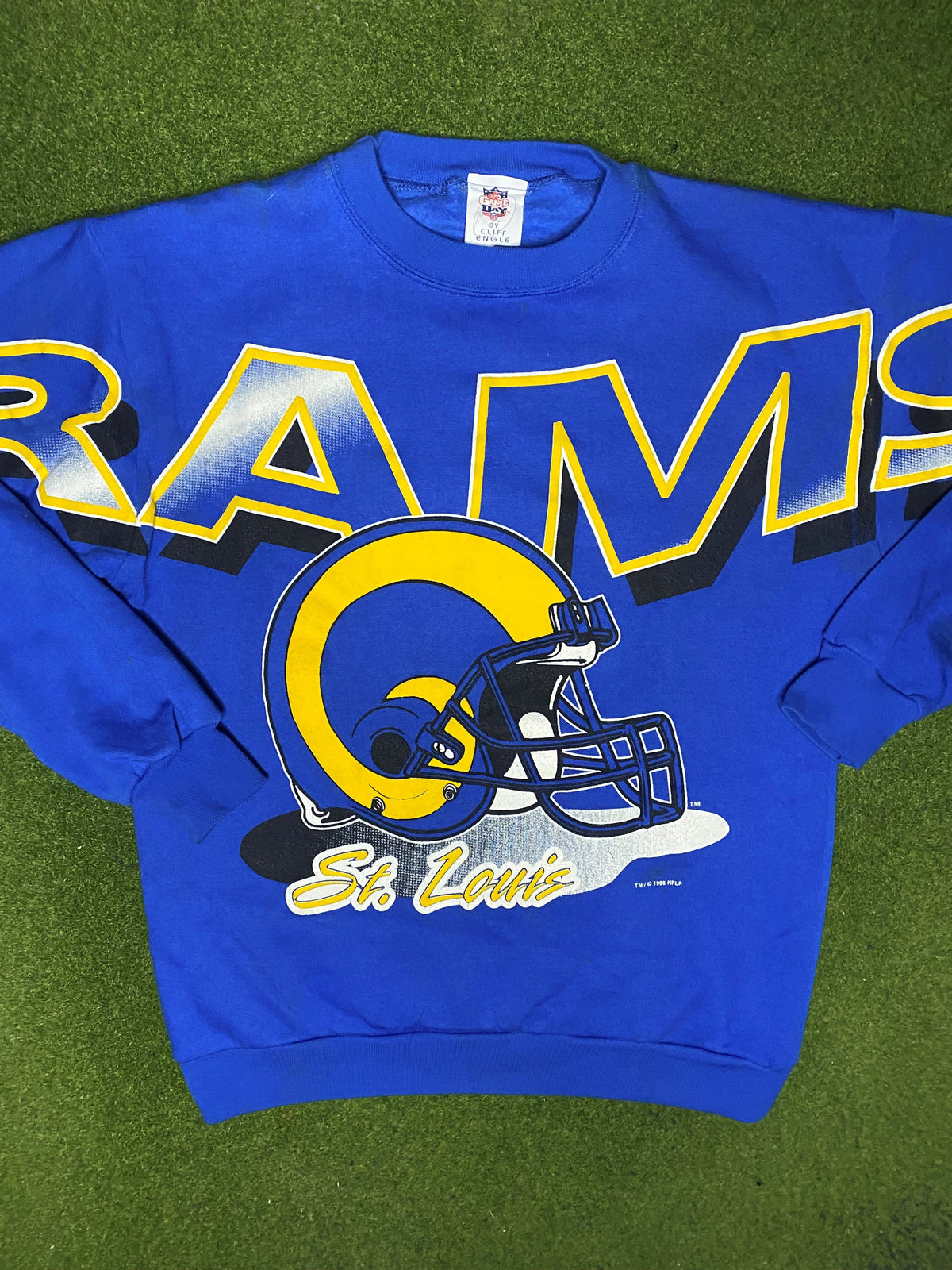 1995 St. Louis Rams - AOP - Vintage NFL Sweatshirt (Medium) - Gametime Vintage