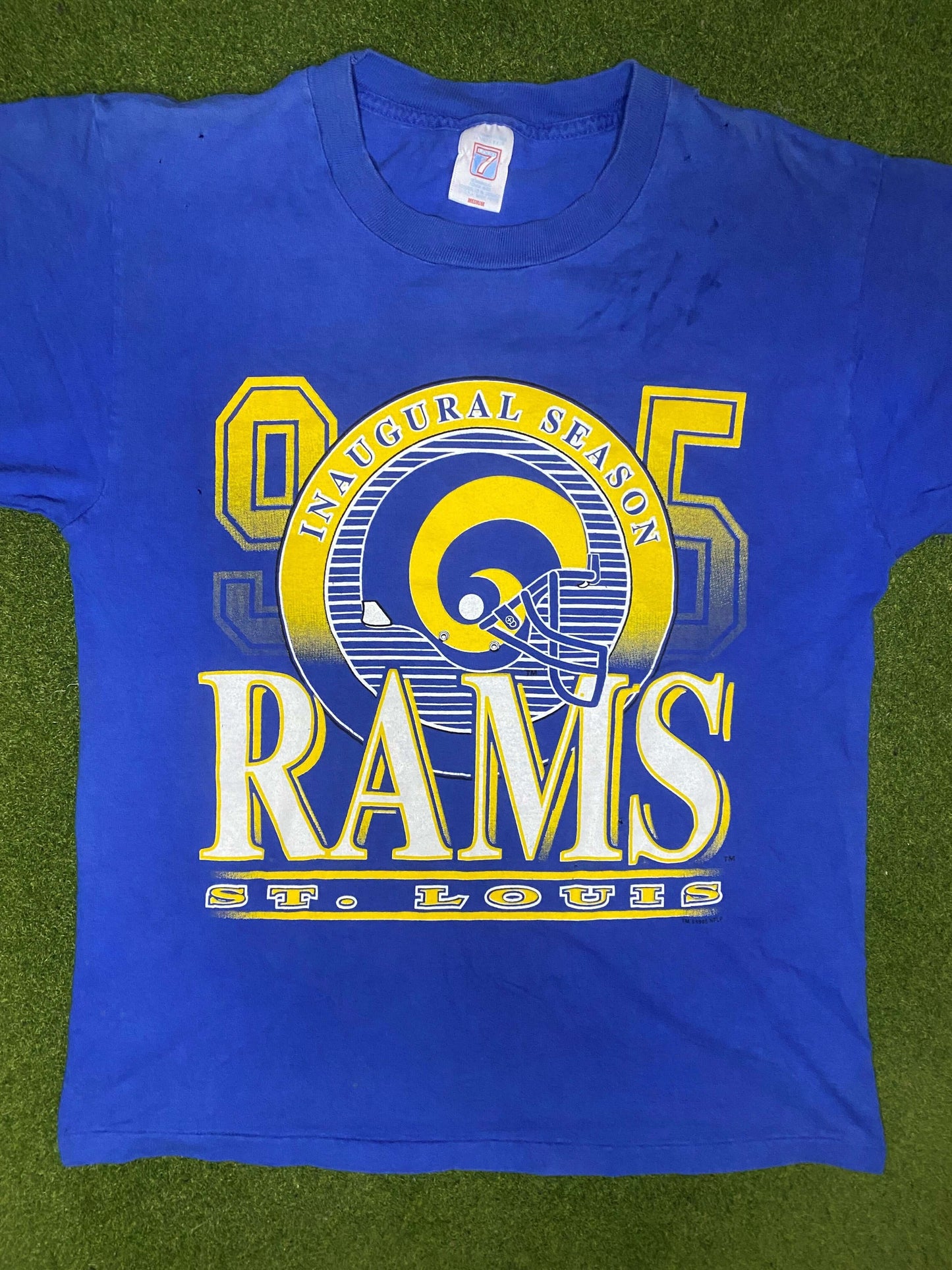 1995 St. Louis Rams - Inaugural Season - Vintage NFL Tee (Medium) - Gametime Vintage