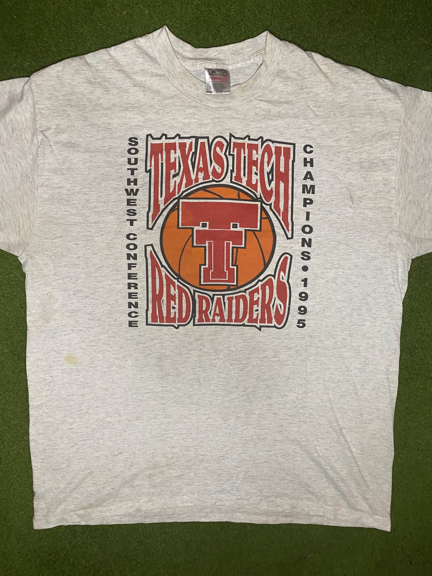 1995 Texas Tech Red Raiders - Southwest Conf Champs - Vintage College T-Shirt (2XL) - Gametime Vintage