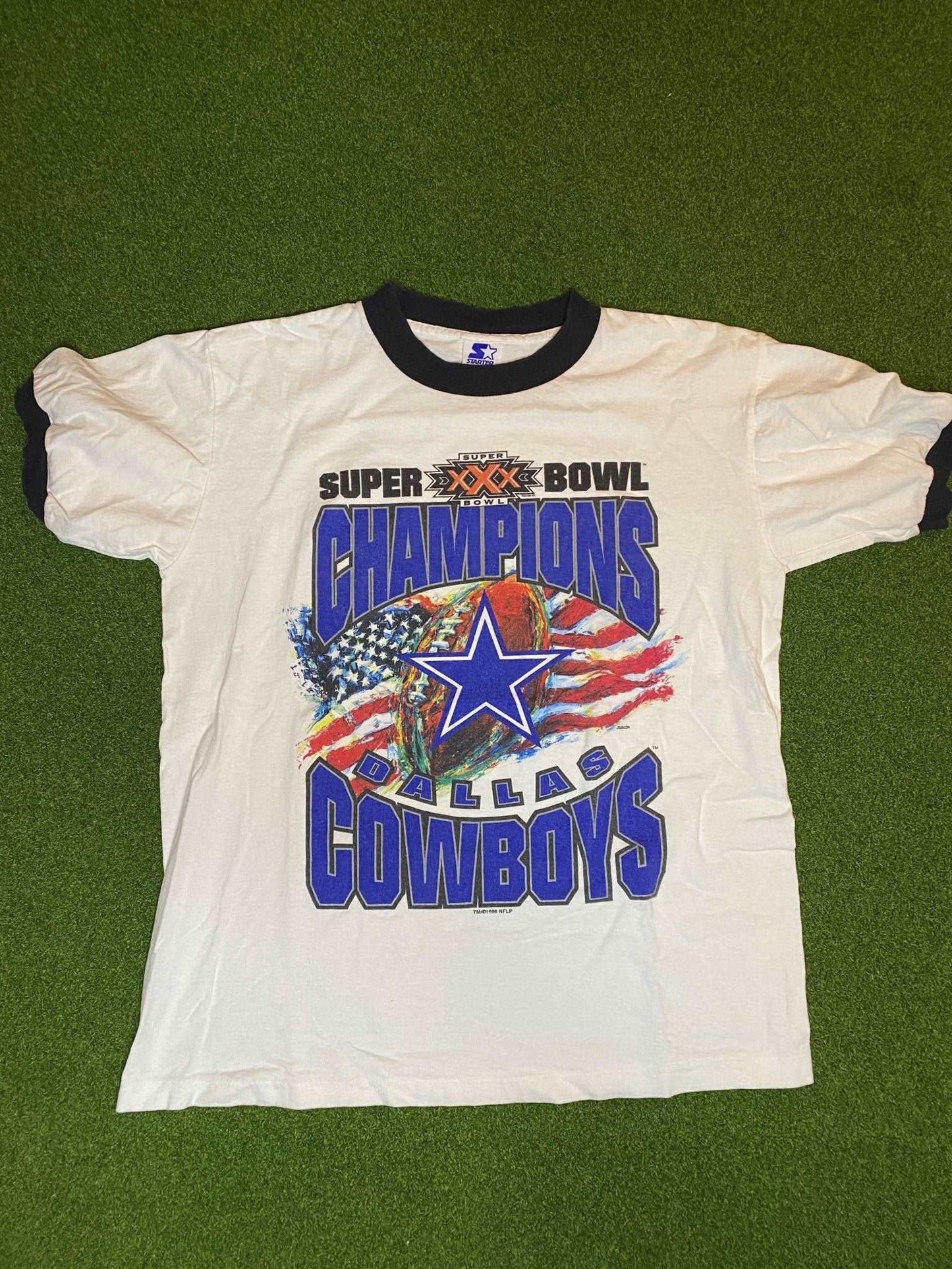 1996 Dallas Cowboys - Super Bowl XXX Champions - Vintage NFL Tee (Medium) - Gametime Vintage