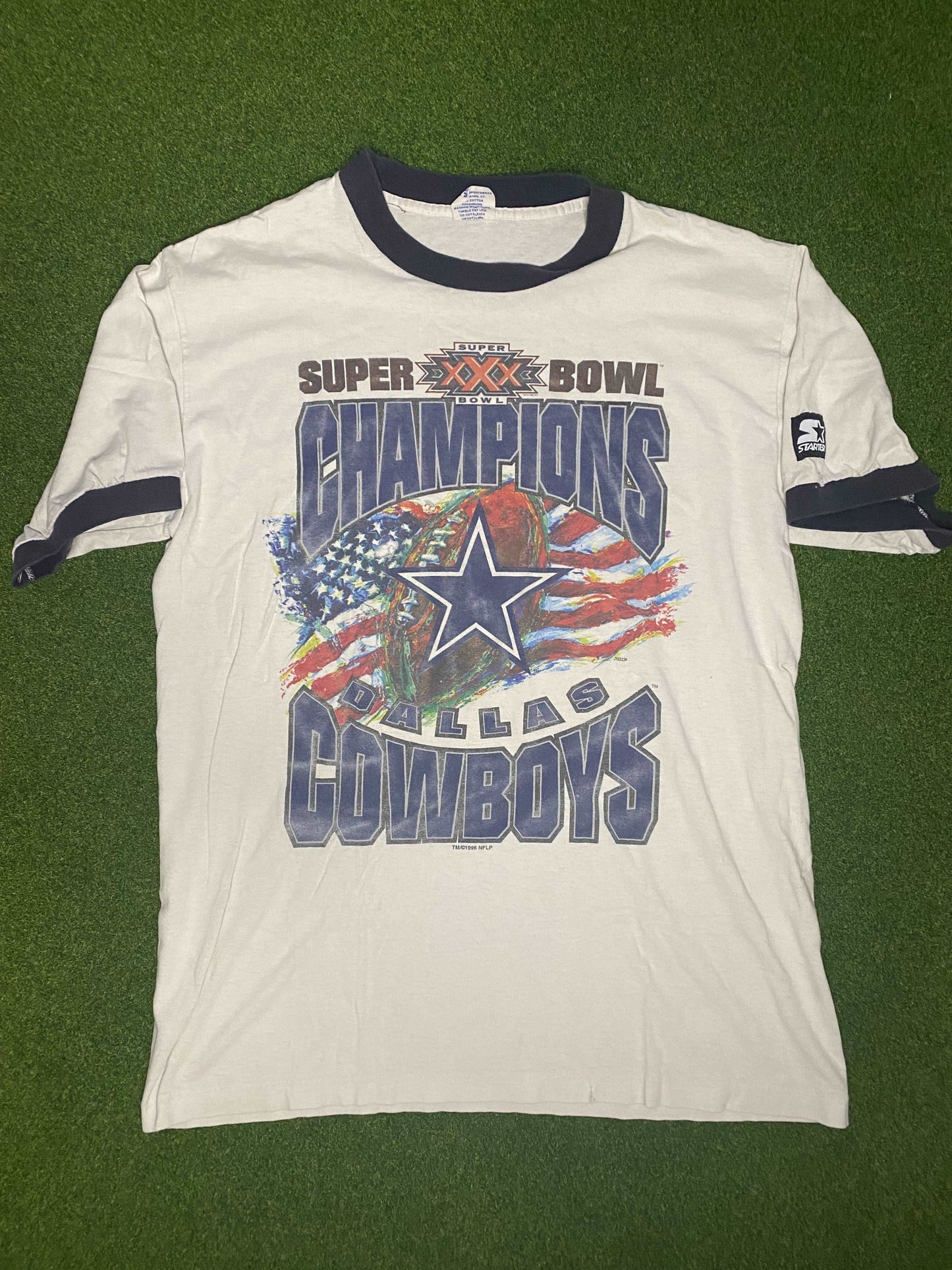 1996 Dallas Cowboys - Super Bowl XXX Champions - Vintage NFL Tee (Medium) - Gametime Vintage
