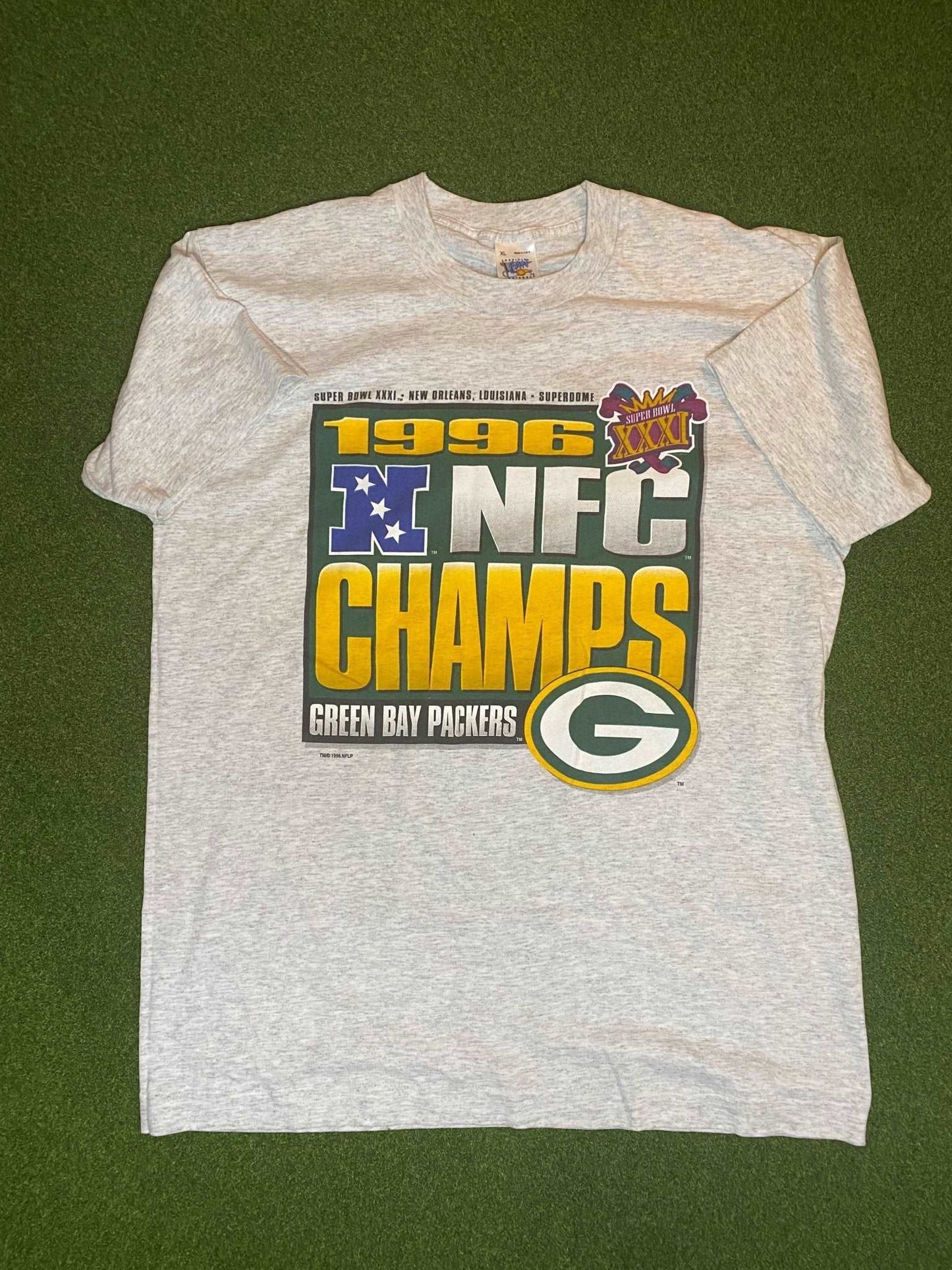 1996 Green Bay Packers - NFC Champs - Vintage NFL Tee Shirt (XL) - Gametime Vintage
