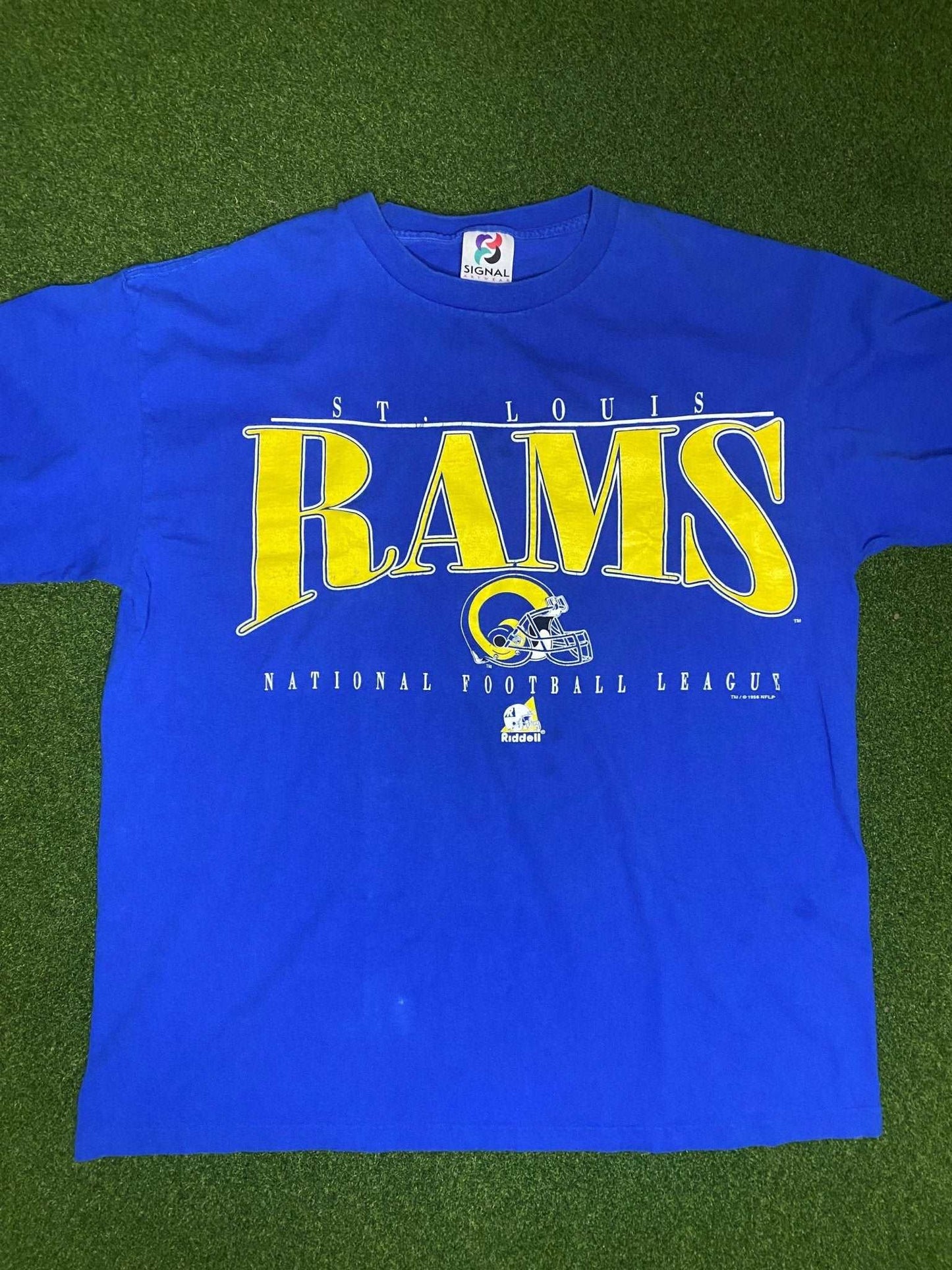 1996 St. Louis Rams - Vintage NFL Tee (XL) - Gametime Vintage