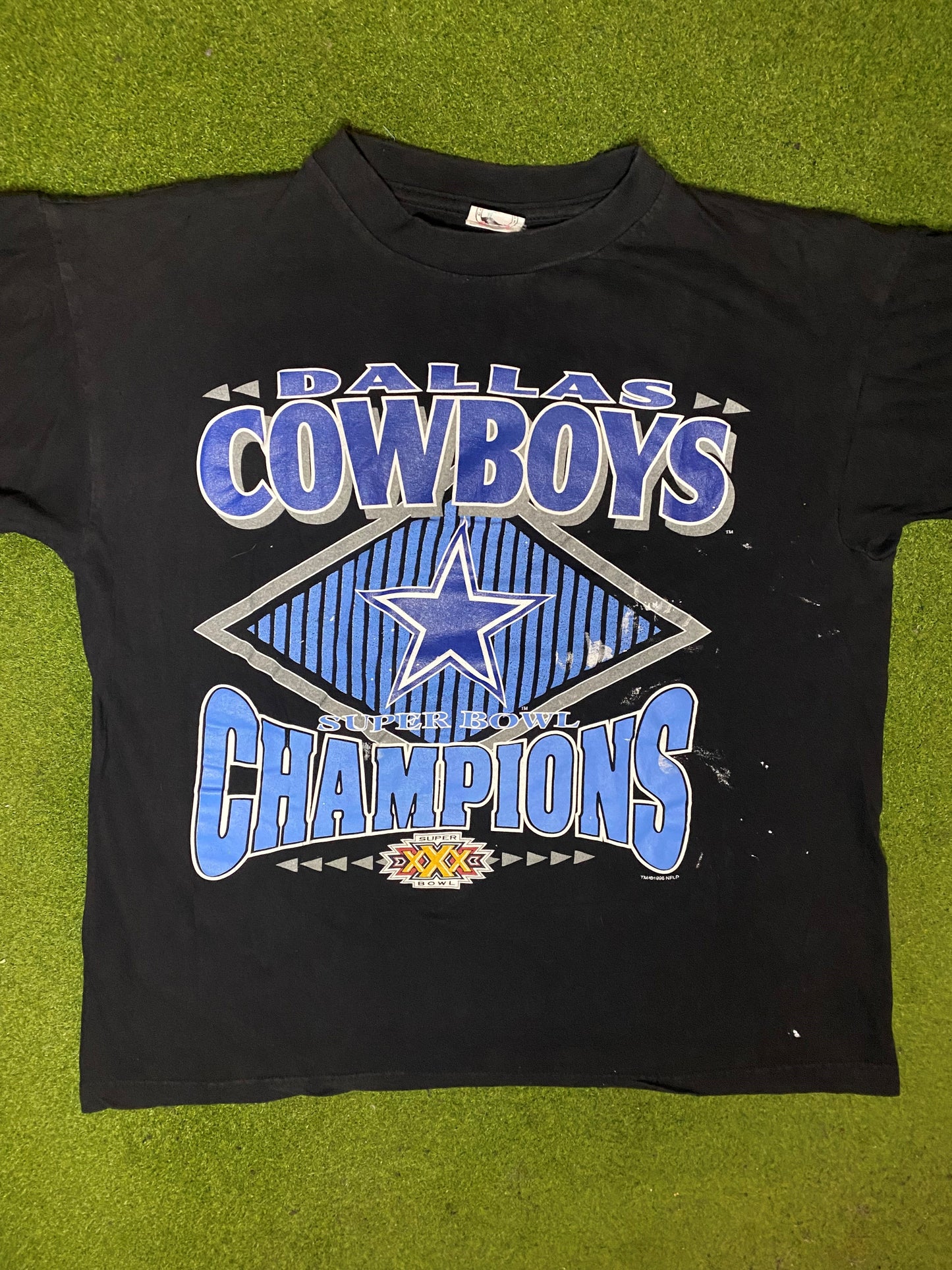 1996 Dallas Cowboys - Super Bowl XXX Champions - Vintage NFL T-Shirt (XL) - Gametime Vintage