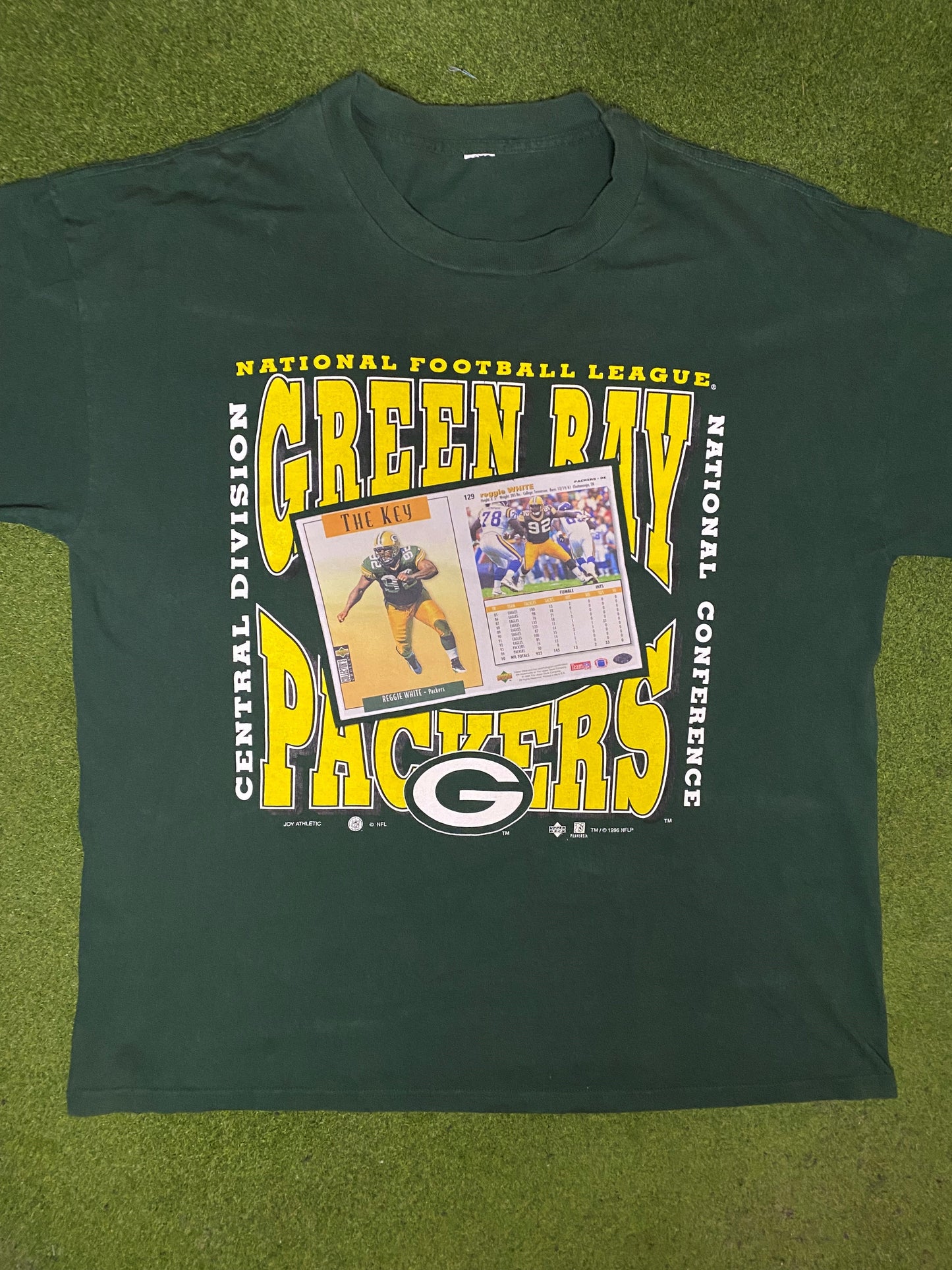 1996 Green Bay Packers - Reggie White Card - Vintage NFL T-Shirt (XL) - Gametime Vintage