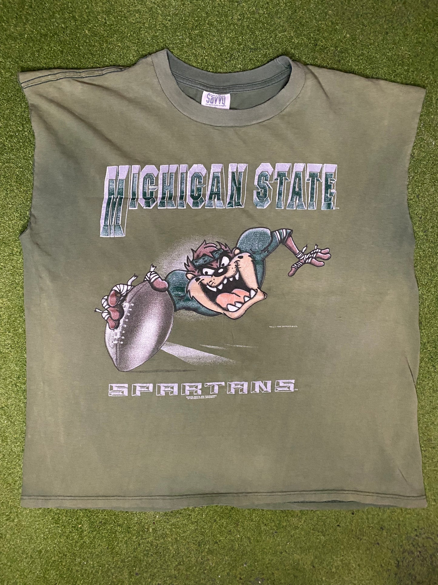1996 Michigan State Spartans - Taz - Vintage College T Shirt (XL) - Gametime Vintage