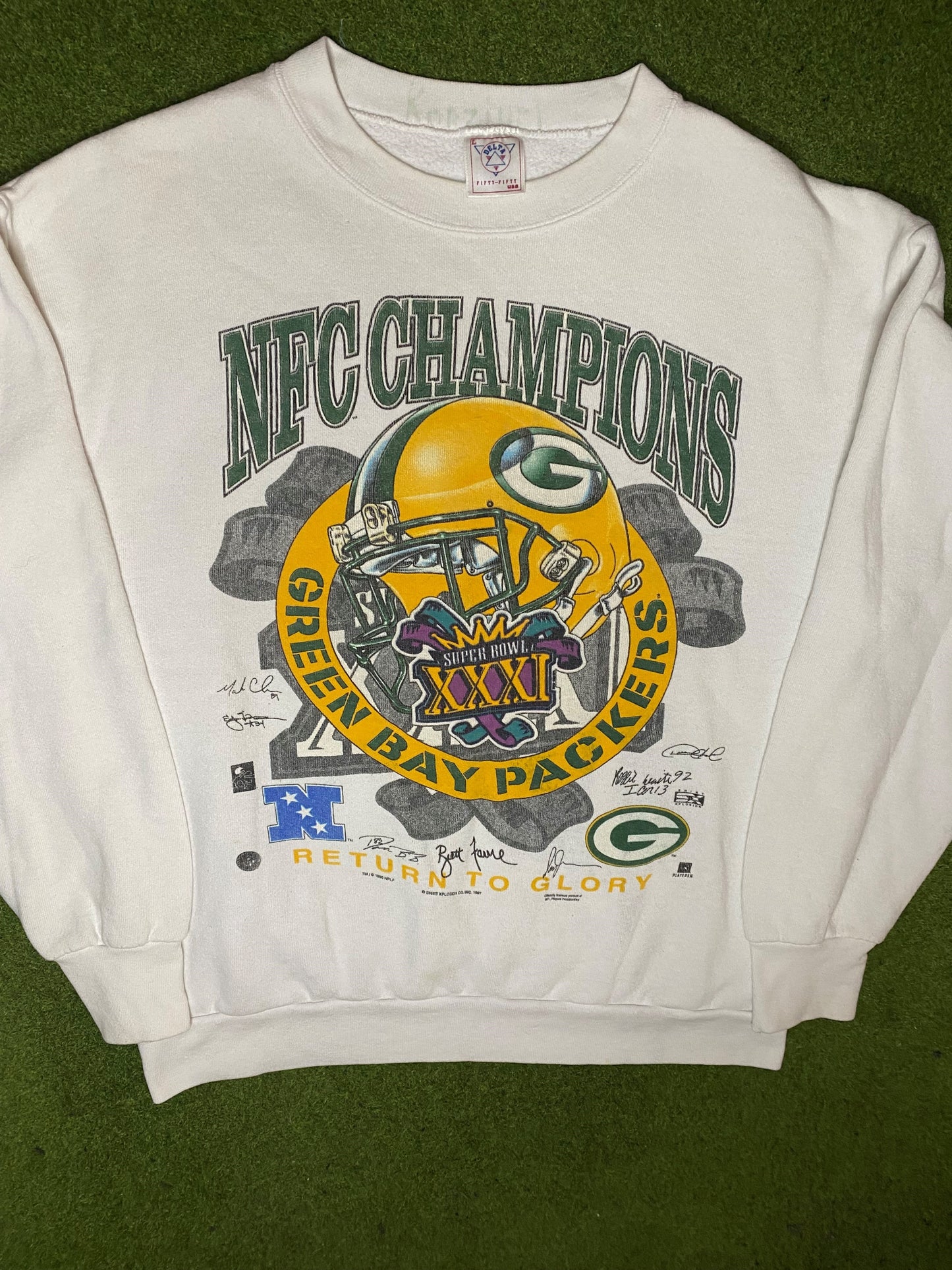1996 Green Bay Packers - Super Bowl XXXI - Vintage NFL Sweatshirt (Large) - Gametime Vintage