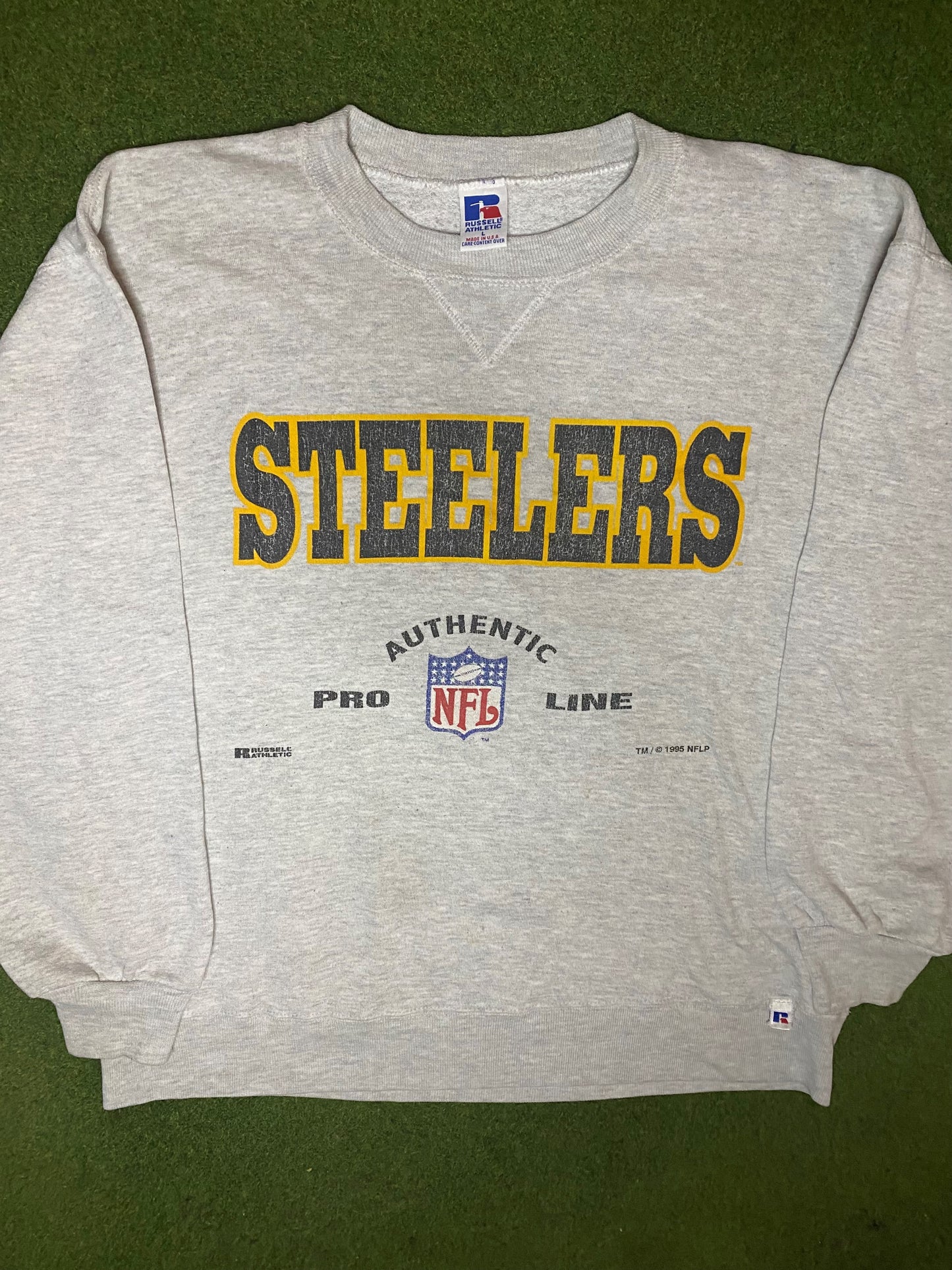 1996 Pittsburgh Steelers - Vintage NFL Sweatshirt (Large) - Gametime Vintage