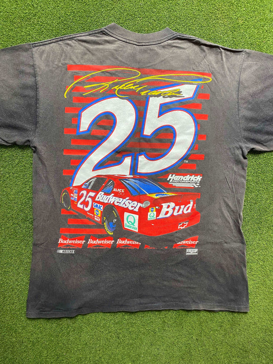 1997 Ricky Craven - Budweiser Racing - Double Sided - Vintage NASCAR T-Shirt (XL) - Gametime Vintage