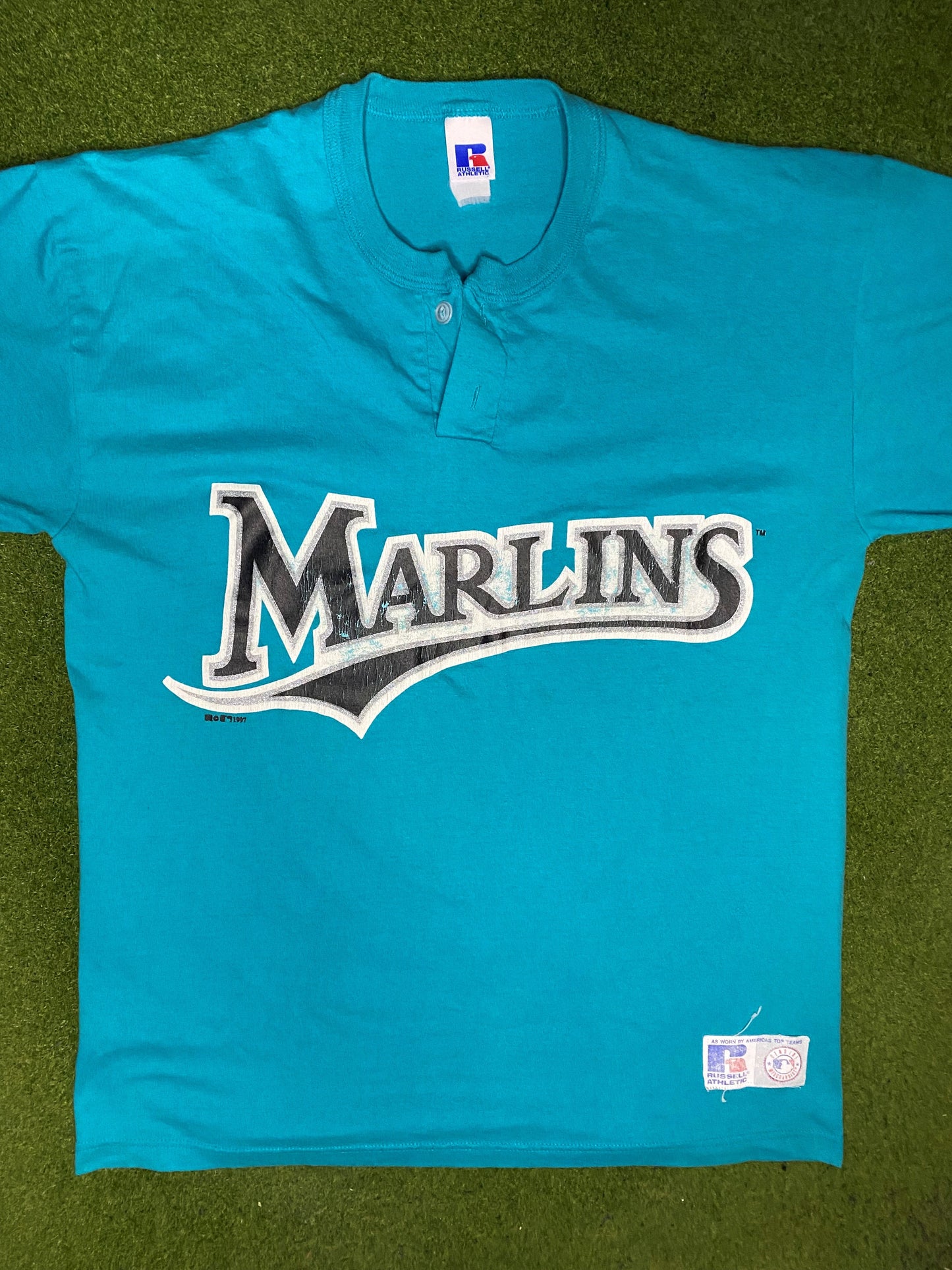 1997 Florida Marlins - Vintage MLB T Shirt (Large) - Gametime Vintage