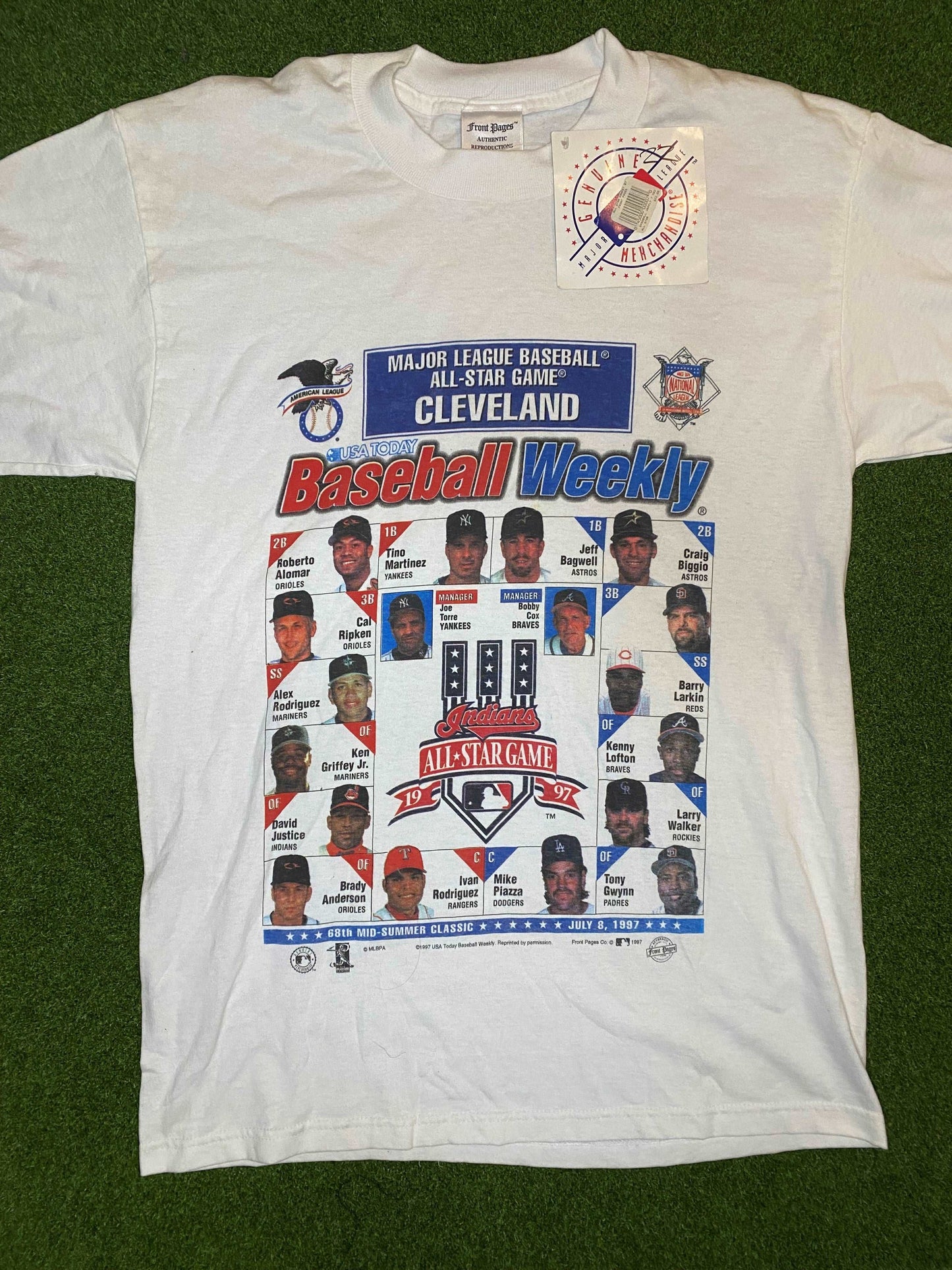1997 MLB All Star Game - Rosters - Dead Stock NWT - Vintage MLB Tee Shirt (Large) - Gametime Vintage