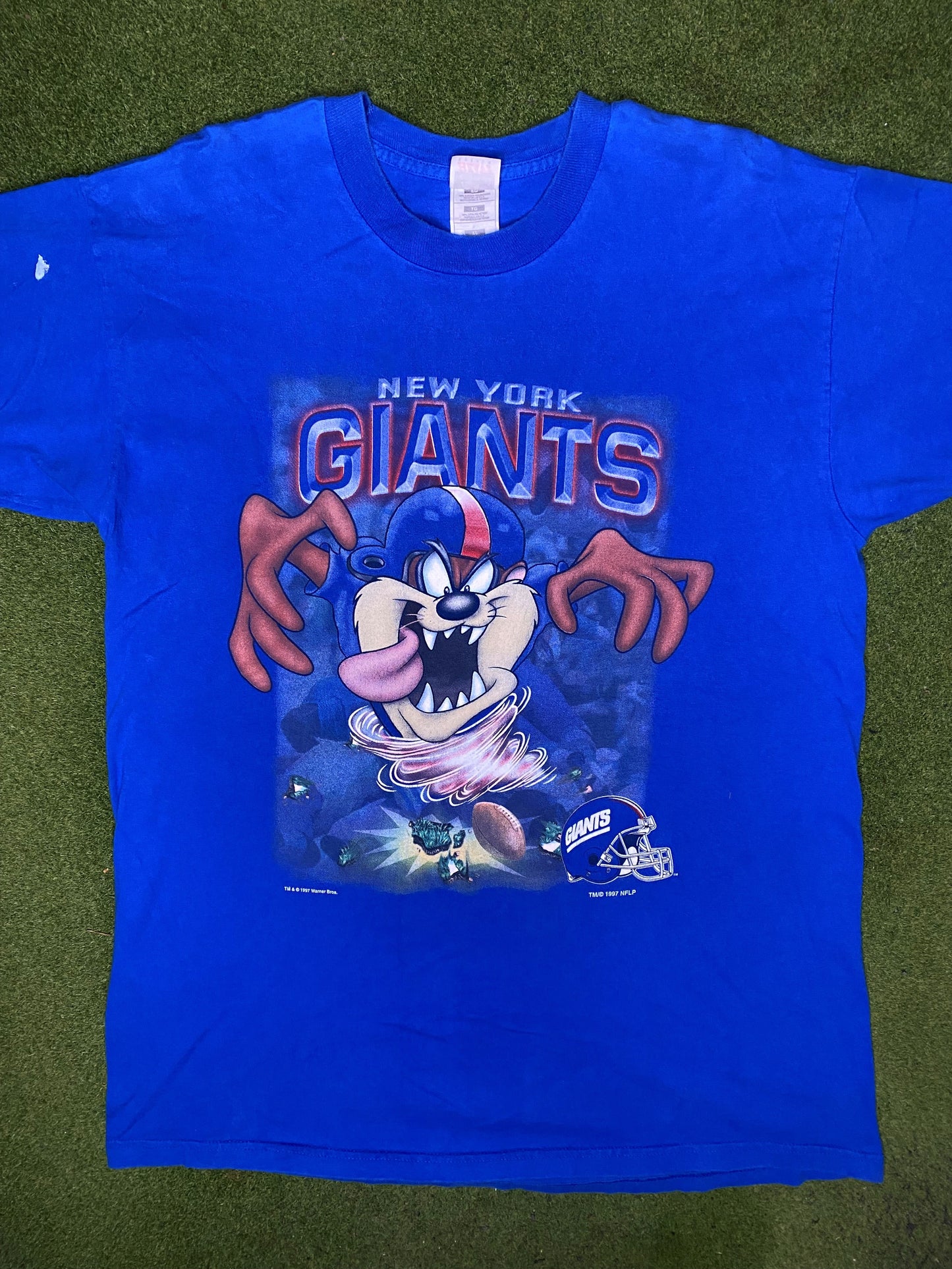 1997 纽约巨人队 - 塔兹 - 复古 NFL T 恤 (XL)