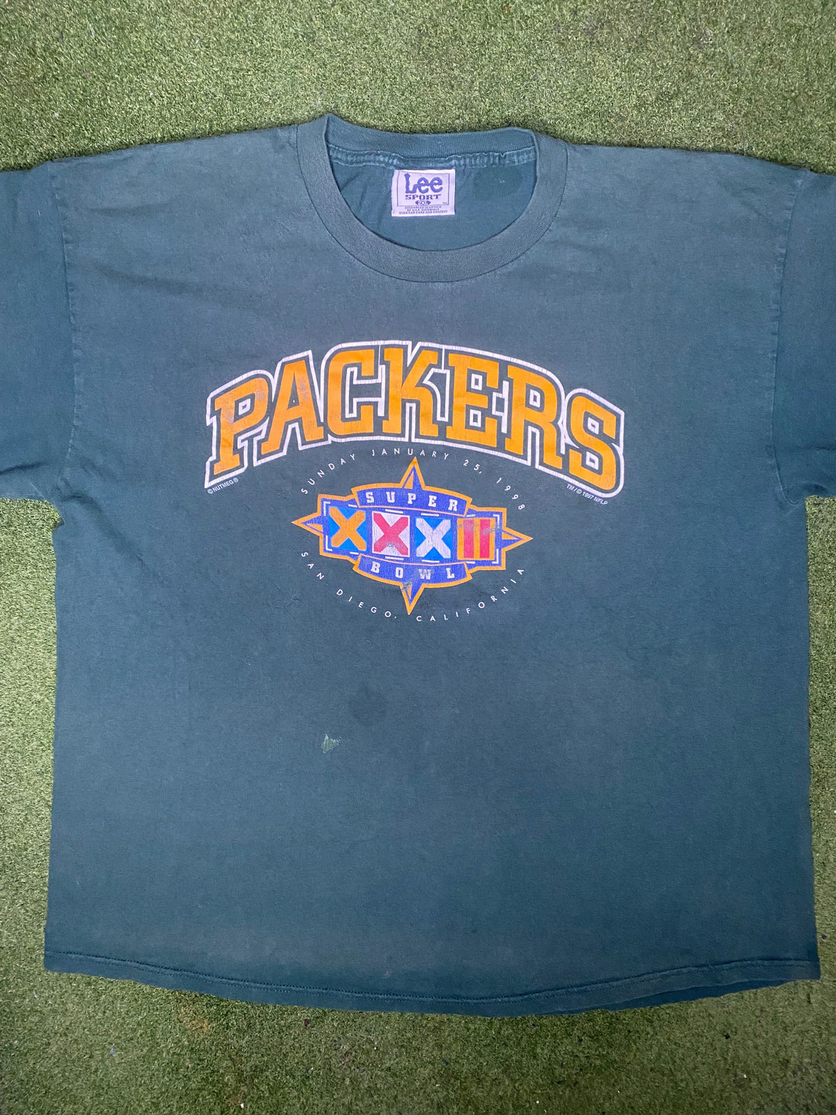 Camiseta vintage de la NFL - Green Bay Packers de 1997 - Super Bowl XXXII (2XL)