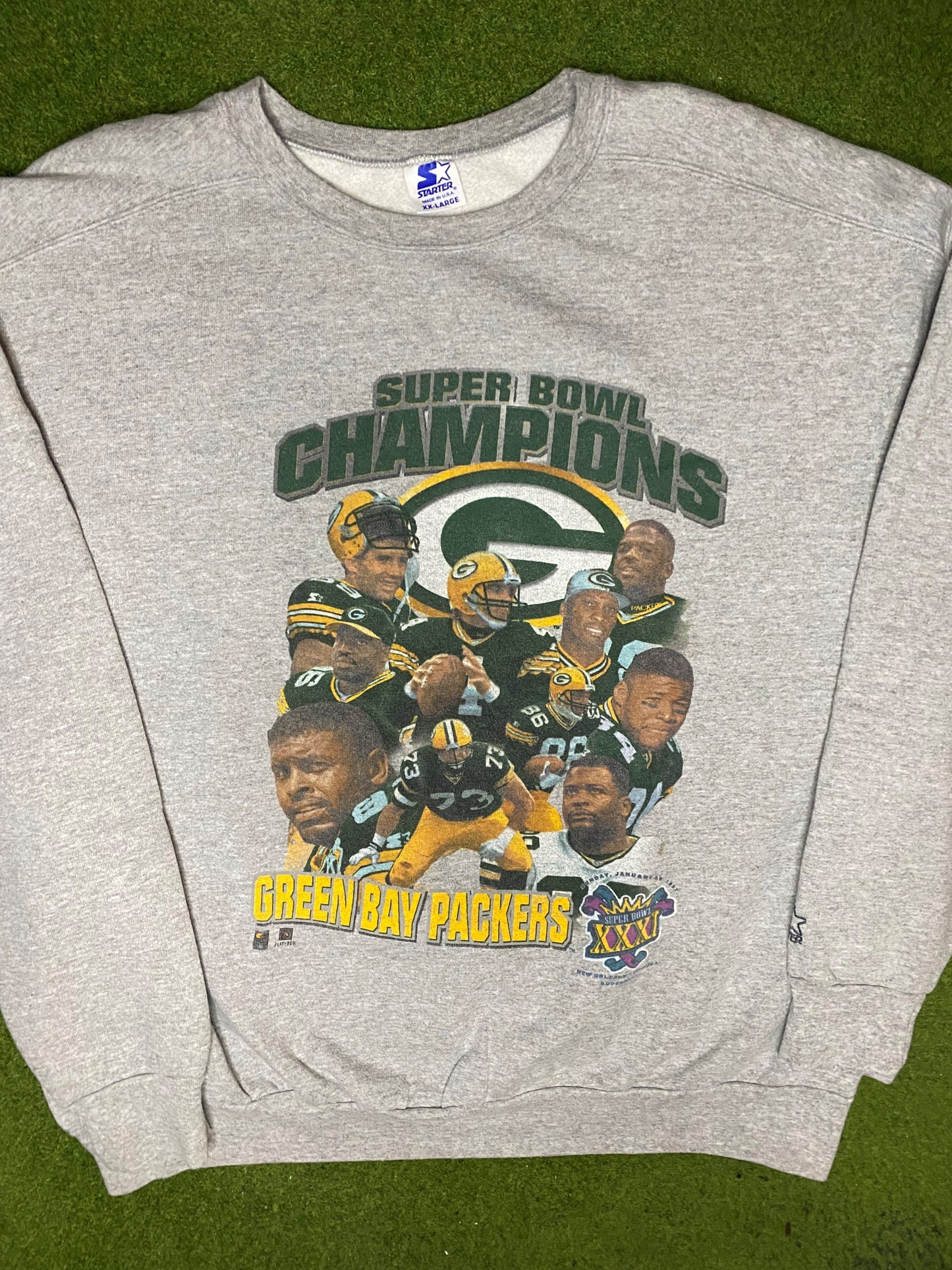 1997 Green Bay Packers - Super Bowl Champions - Vintage NFL Sweatshirt (2XL) - Gametime Vintage