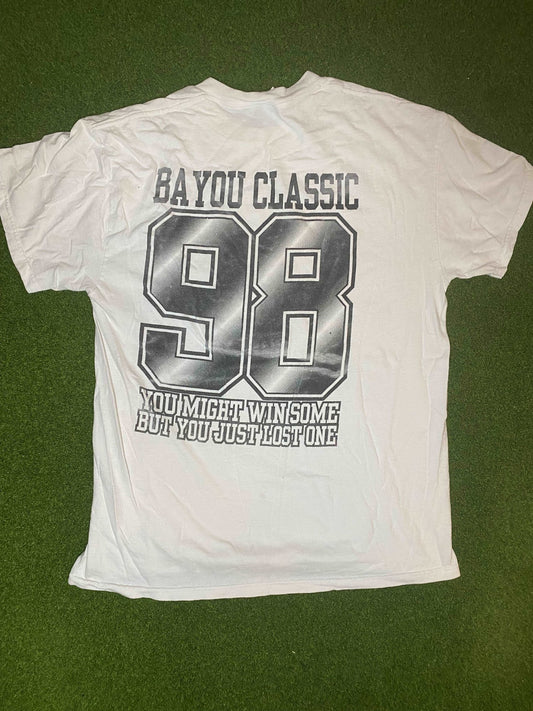 1998 Bayou Classic - Grambling St vs. Southern - Vintage HBCU Tee Shirt (Large) - Gametime Vintage