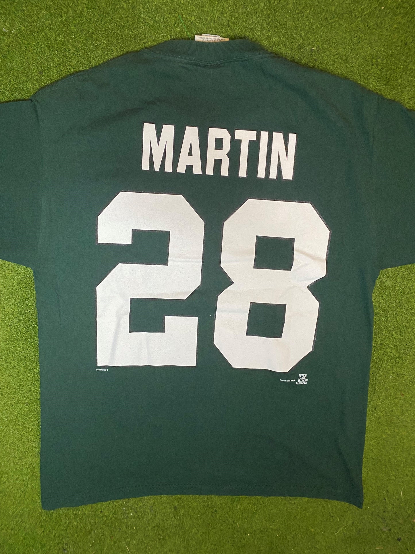 1998 New York Jets - Curtin Martin - Vintage NFL Player T-Shirt (Large) - Gametime Vintage