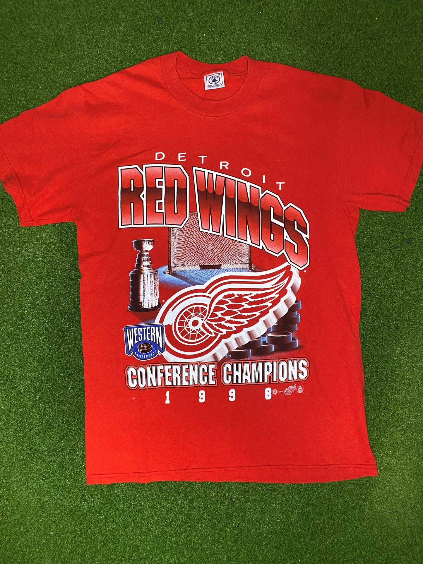 1998 Detroit Red Wings - Western Conference Champions - Vintage NHL Tee Shirt (Medium) - Gametime Vintage