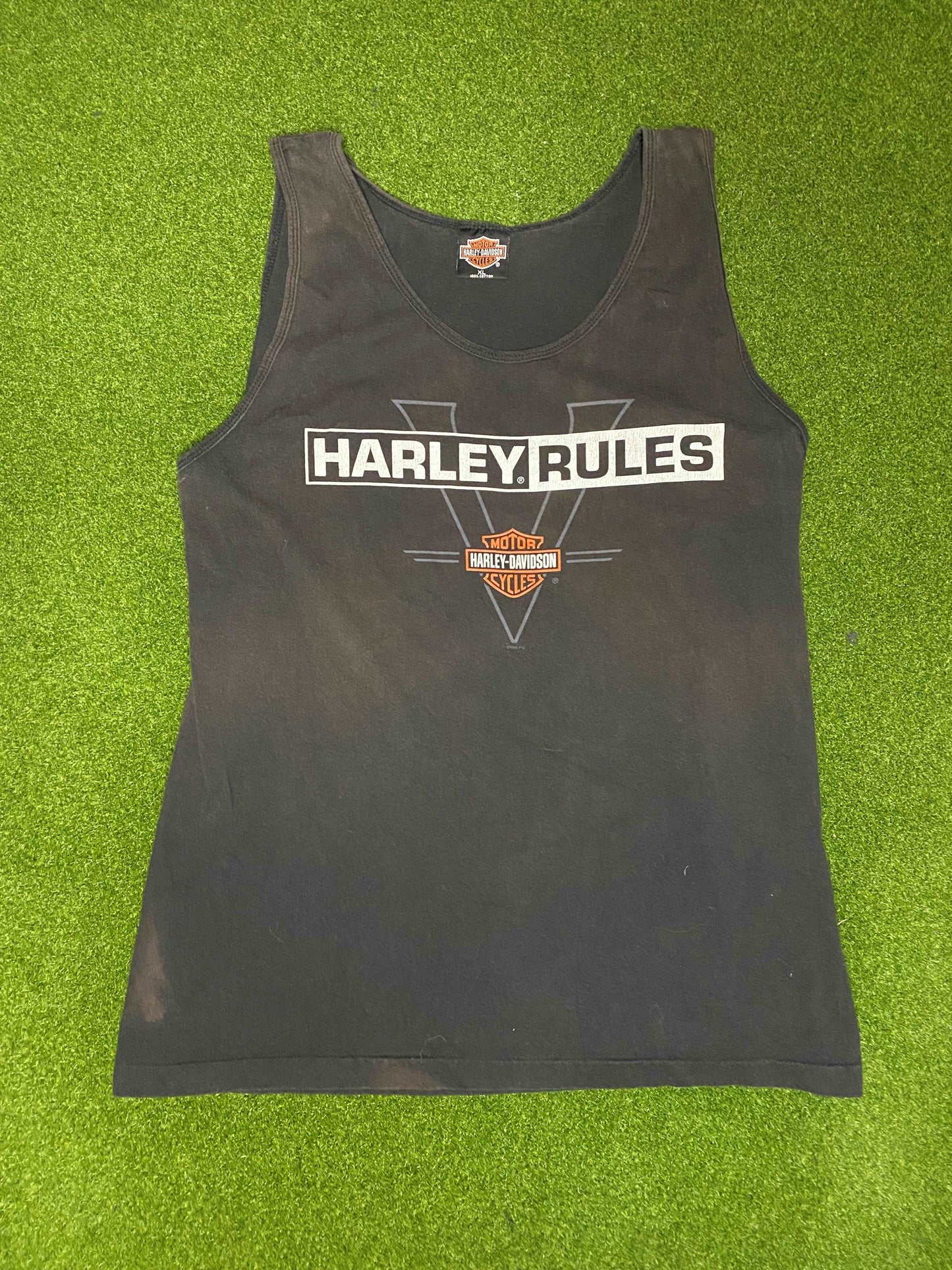 1998 Harley Davidson - Harley Rules - Blackfoot Idaho - Vintage Harley Tank (XL) - Gametime Vintage