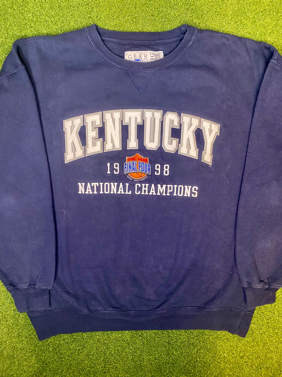 Sudadera de baloncesto universitario vintage (XL) - Kentucky Wildcats Campeones Nacionales de 1998 - Bordada