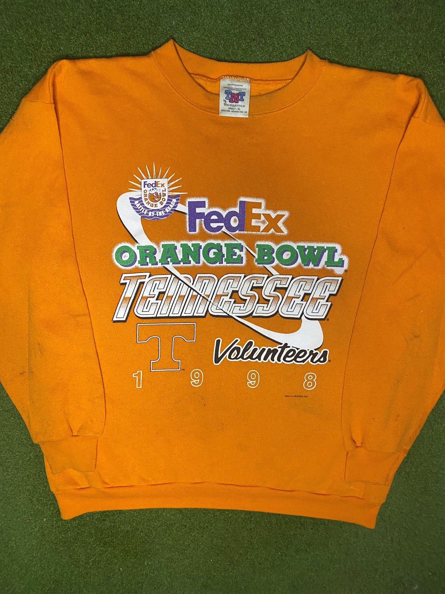 1998 Tennessee Volunteers - FedEx Orange Bowl - Vintage College Sweatshirt (XL) - Gametime Vintage