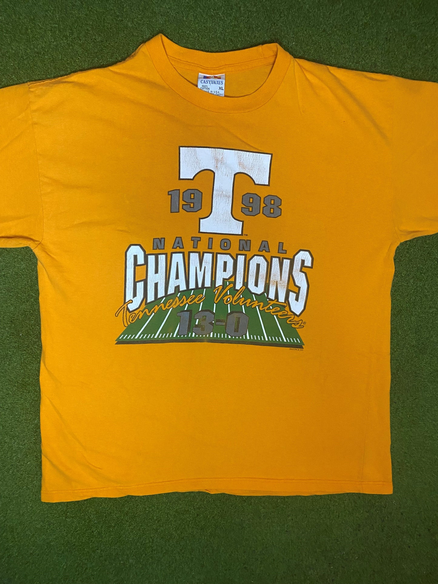 1998 Tennessee Volunteers - National Champions - Vintage College Football T-Shirt (XL) - Gametime Vintage