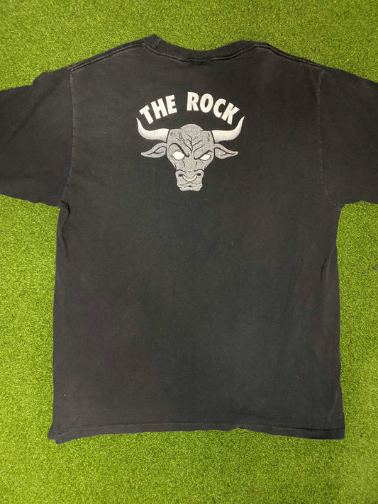 1998 The Rock - Double Sided - Vintage WWF Tee Shirt (Large) - Gametime Vintage