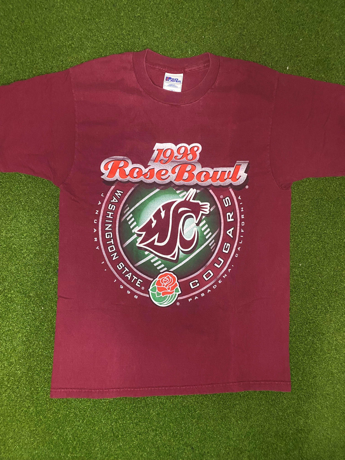 1998 Washington State Cougars - Rose Bowl - Vintage College Football Tee Shirt (Medium) - Gametime Vintage