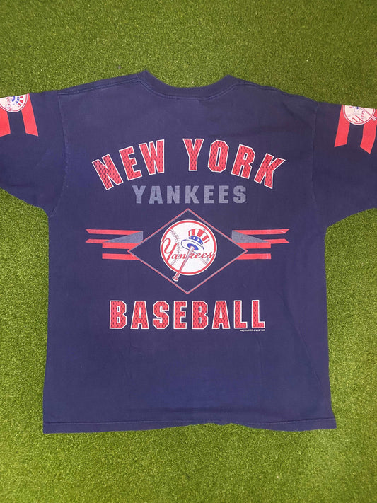 1998 New York Yankees - Double Sided - Vintage MLB Tee Shirt (Large) - Gametime Vintage