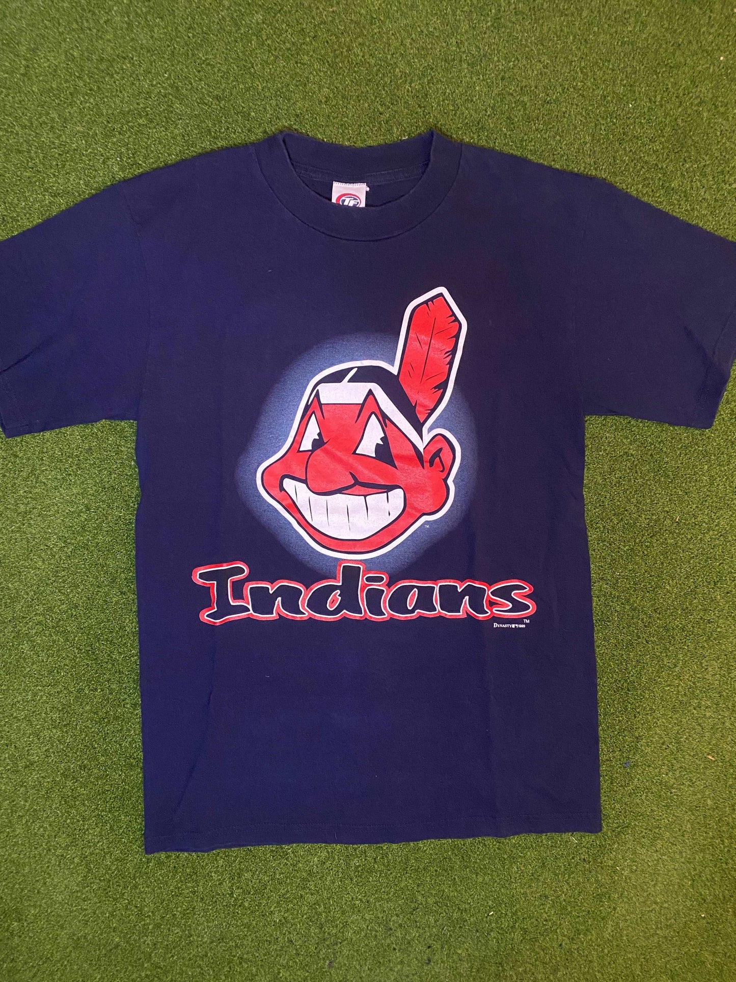1999 Cleveland Indians - Big Logo - Vintage MLB Tee Shirt (Medium) - Gametime Vintage