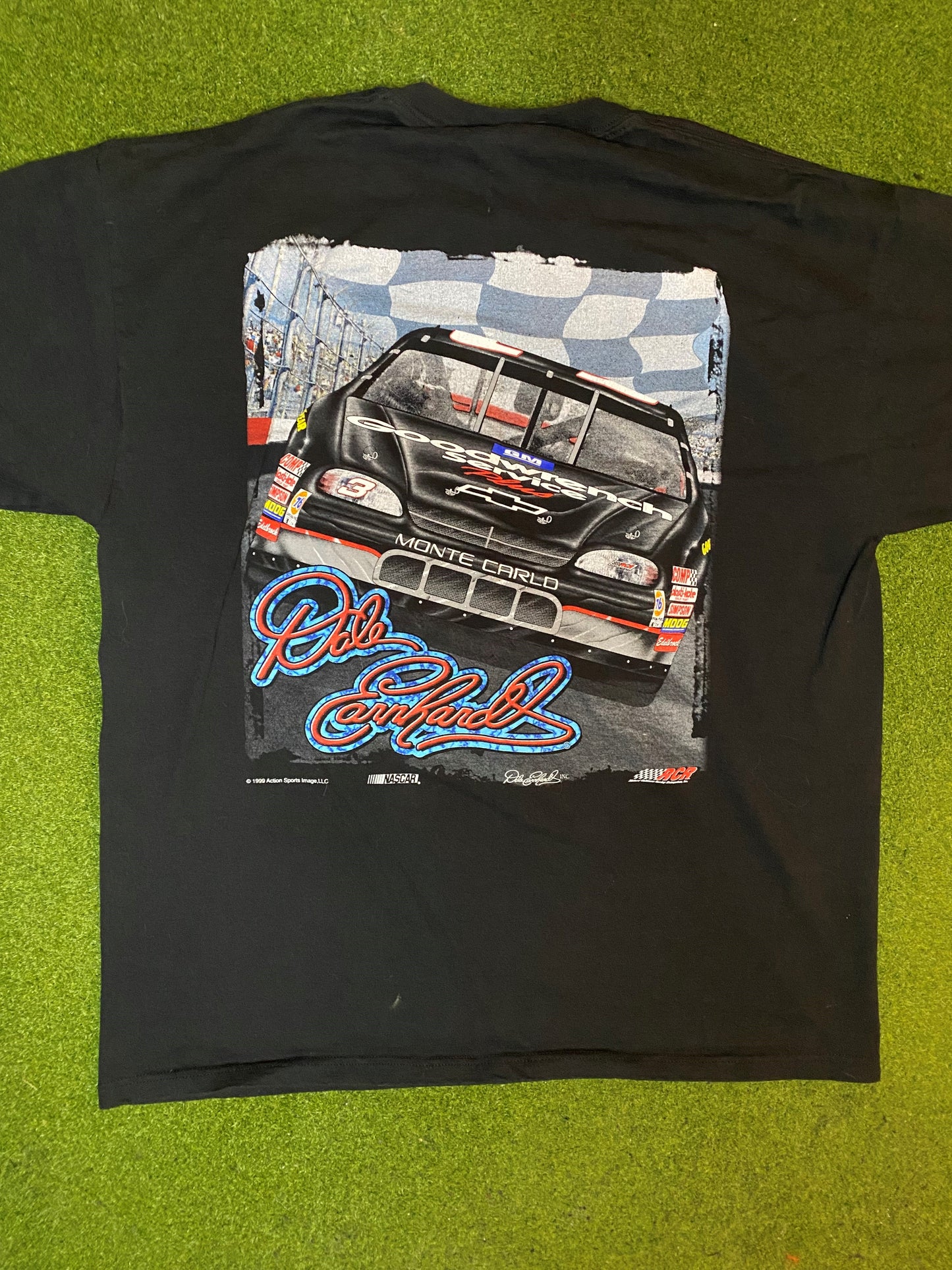 1999 Dale Earnhardt - A Tough Act To Follow - Double Sided - Vintage NASCAR T-Shirt (Large) - Gametime Vintage
