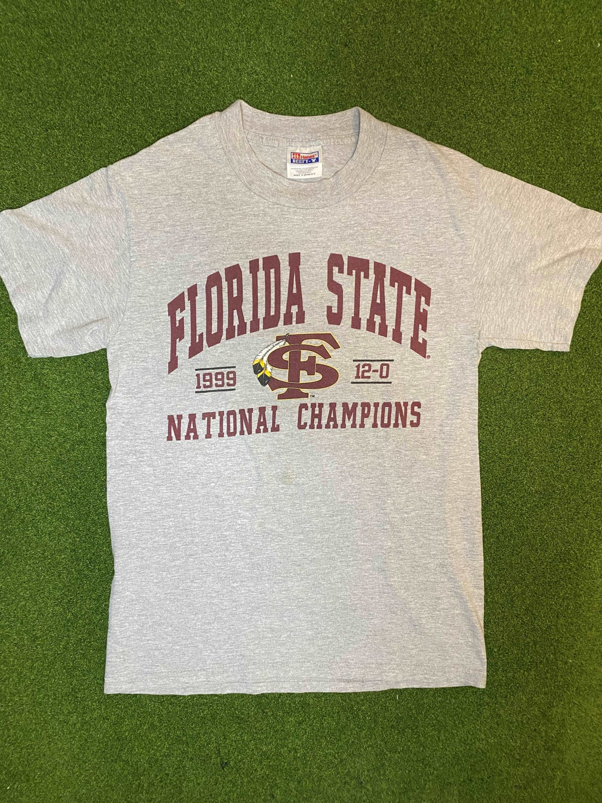 1999 Florida State Seminoles - National Champions - Vintage College Football Tee Shirt (Small) - Gametime Vintage