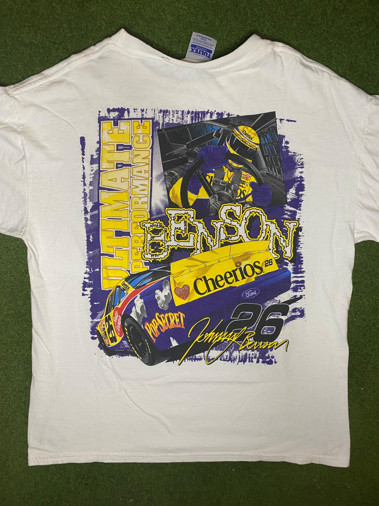 1999 Johnny Benson - Cheerios - Vintage NASCAR T-Shirt (Large) - Gametime Vintage