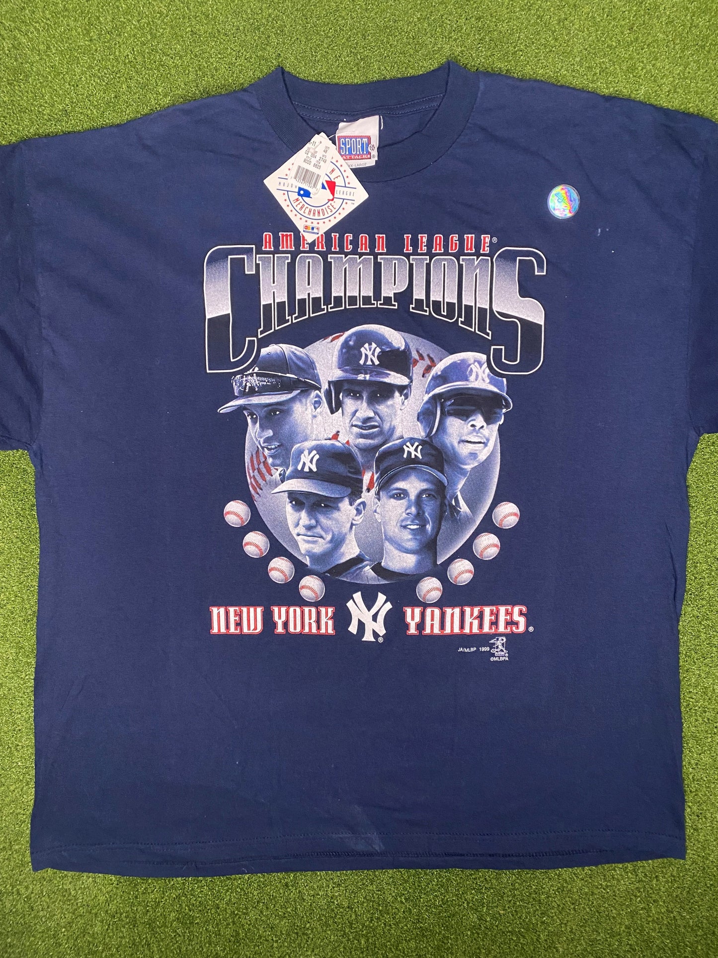 1999 纽约扬基队 - 复古 MLB 球员 T 恤 (2XL)