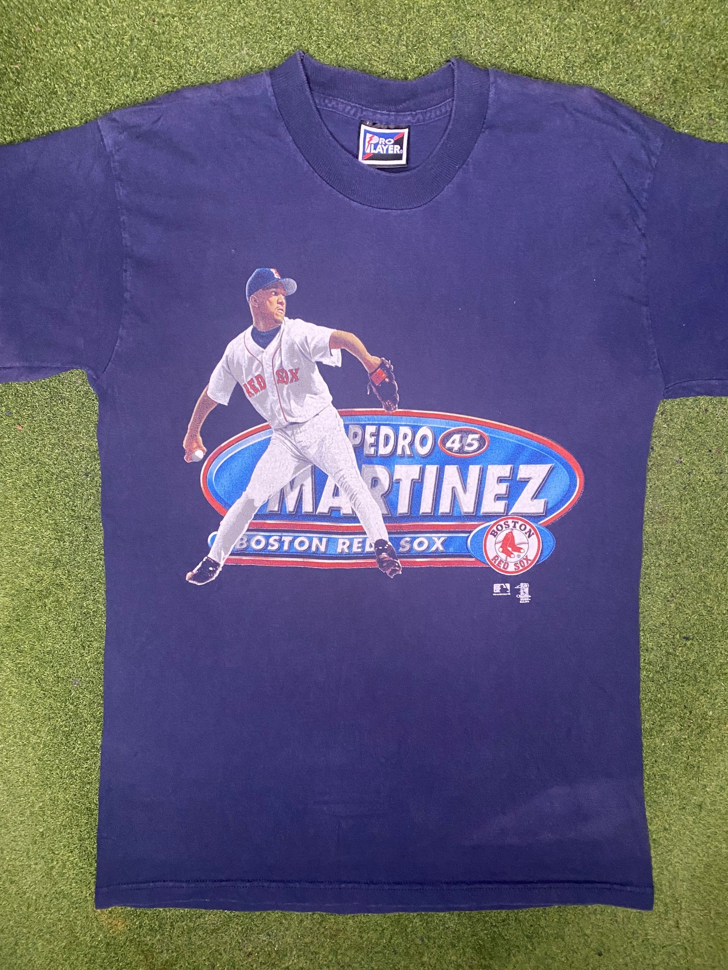 1999波士顿红袜队 - 佩德罗·马丁内斯 - 复古MLB球员T恤 (中码)