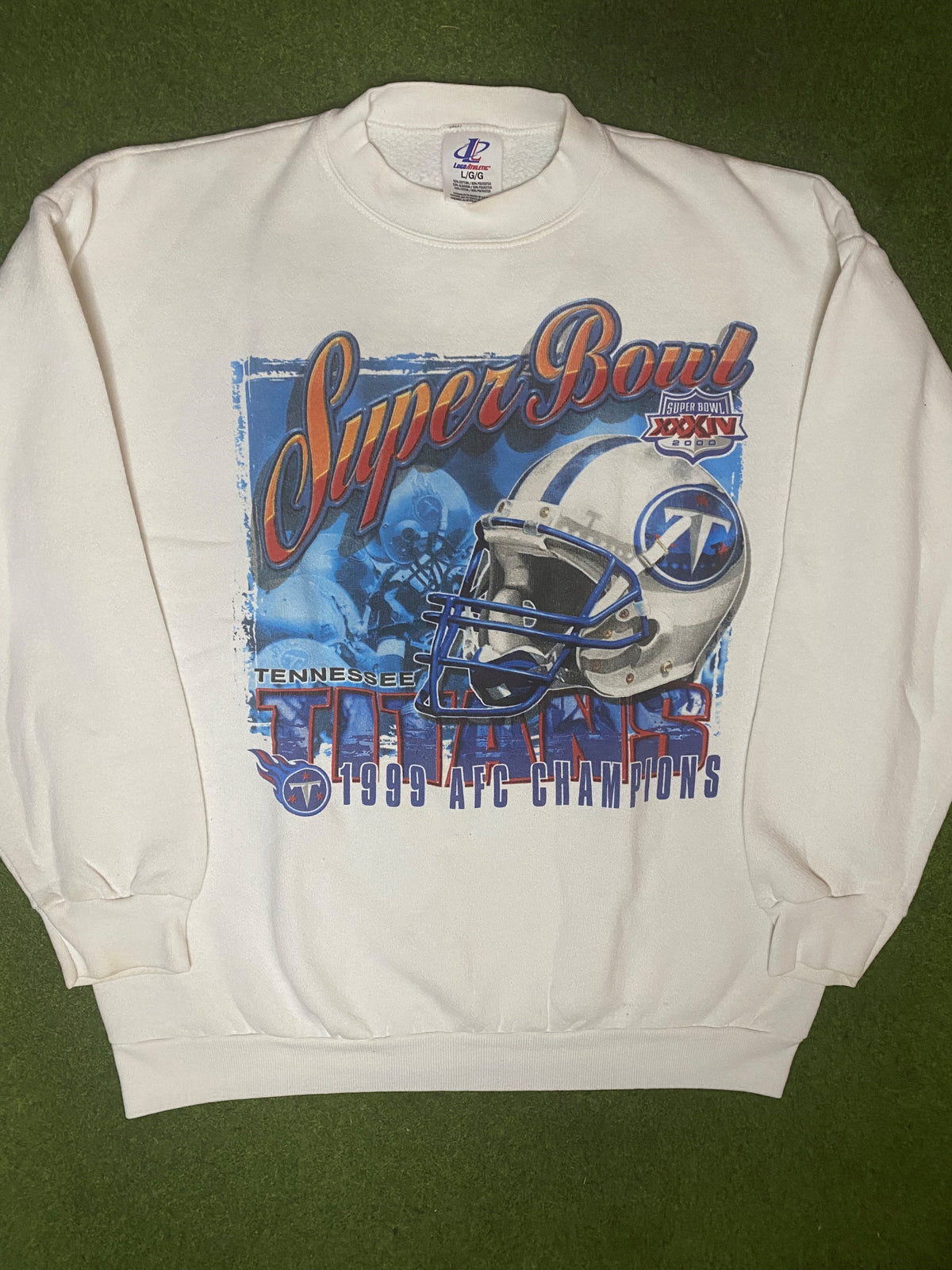 1999 Tennessee Titans - Super Bowl XXXIV - Vintage NFL Sweatshirt (Large) - Gametime Vintage