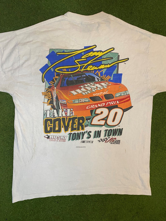 1999 Tony Stewart - Home Depot - Double Sided - Vintage NASCAR T-Shirt (Large) - Gametime Vintage