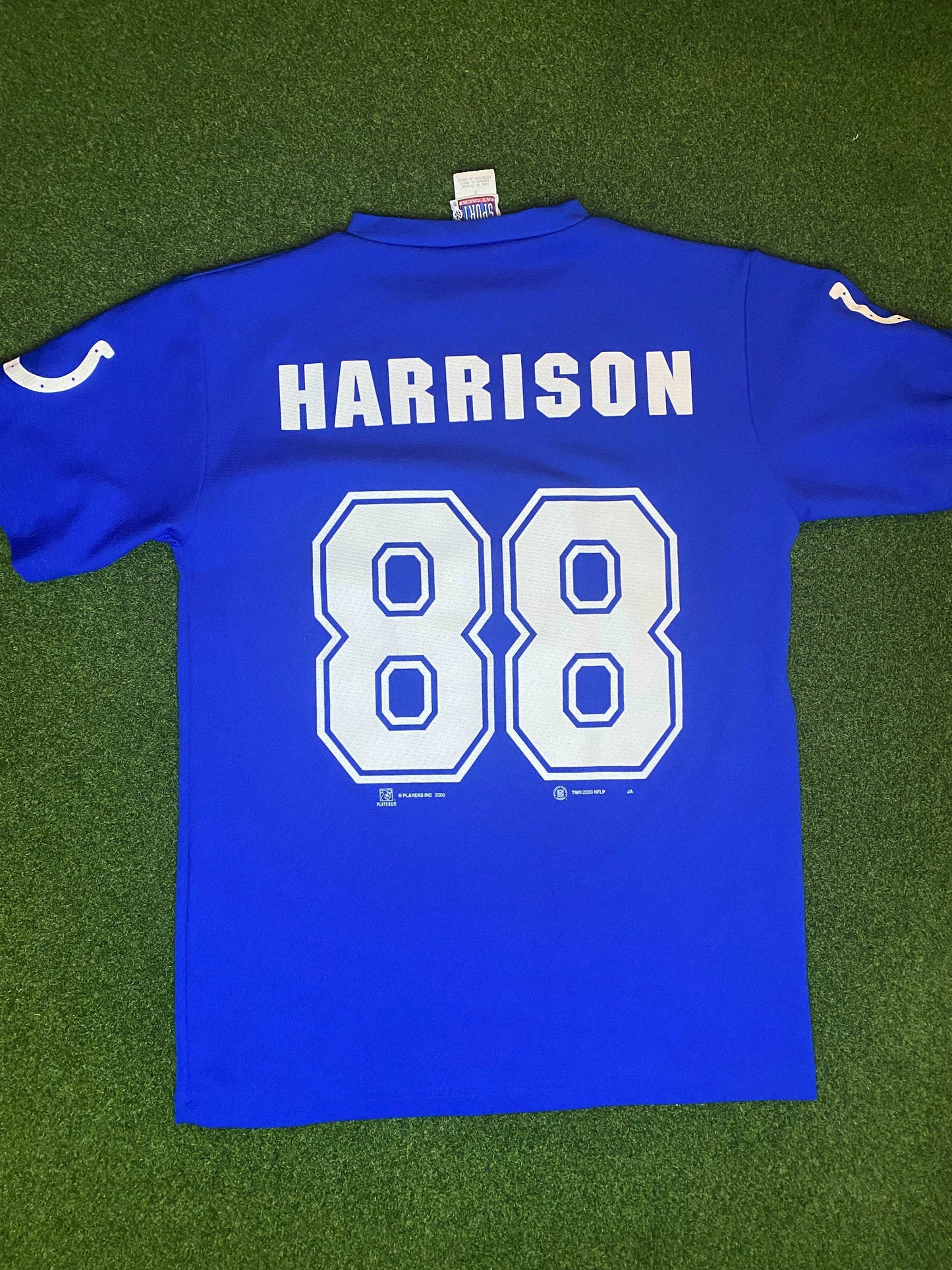 2000 Indianapolis Colts - Marvin Harrison - Vintage NFL Player Tee Shirt Jersey (Medium) - Gametime Vintage