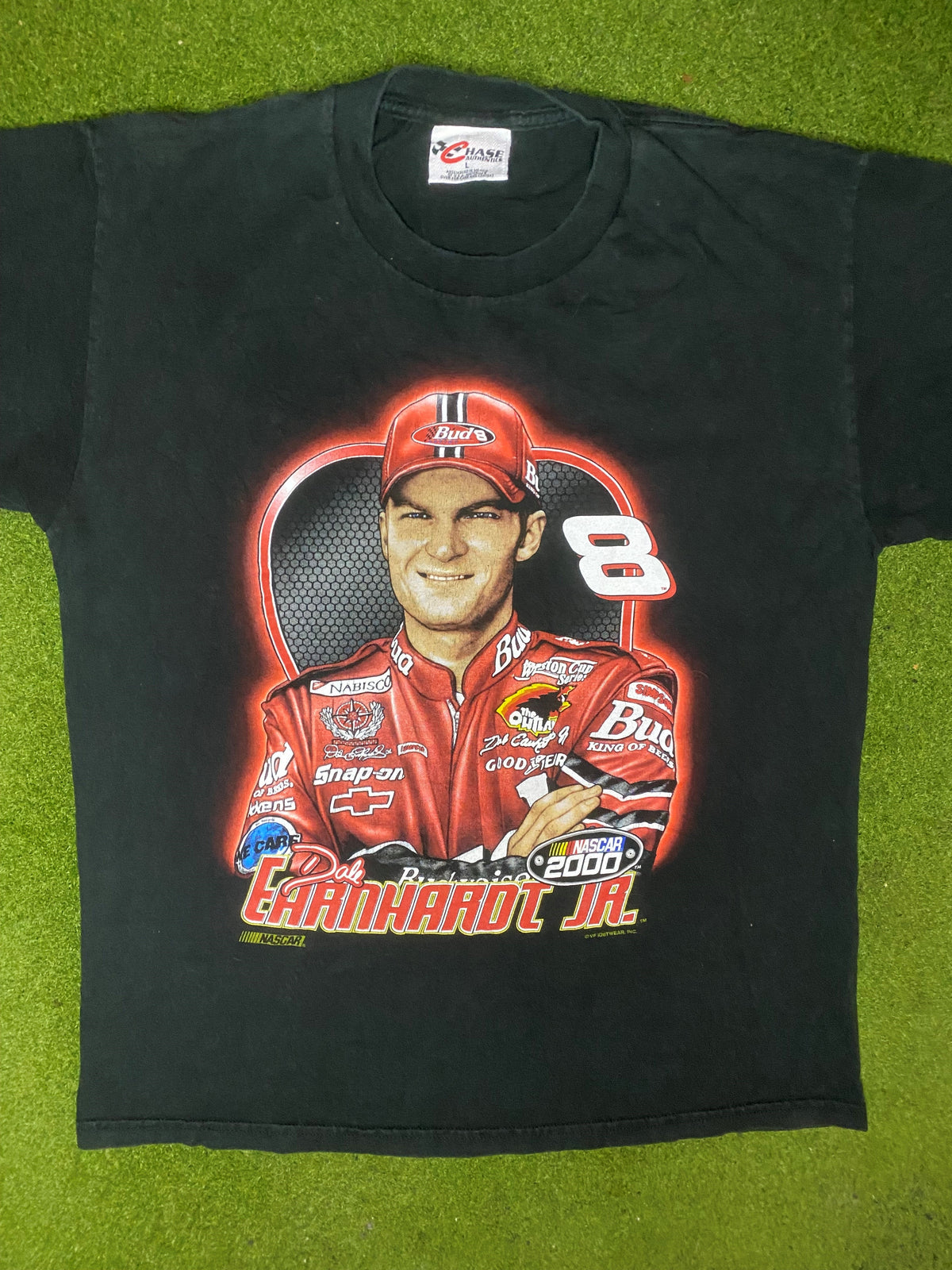 2000 Dale Earnhardt Jr - Double Sided - Vintage NASCAR T-Shirt (Large) - Gametime Vintage