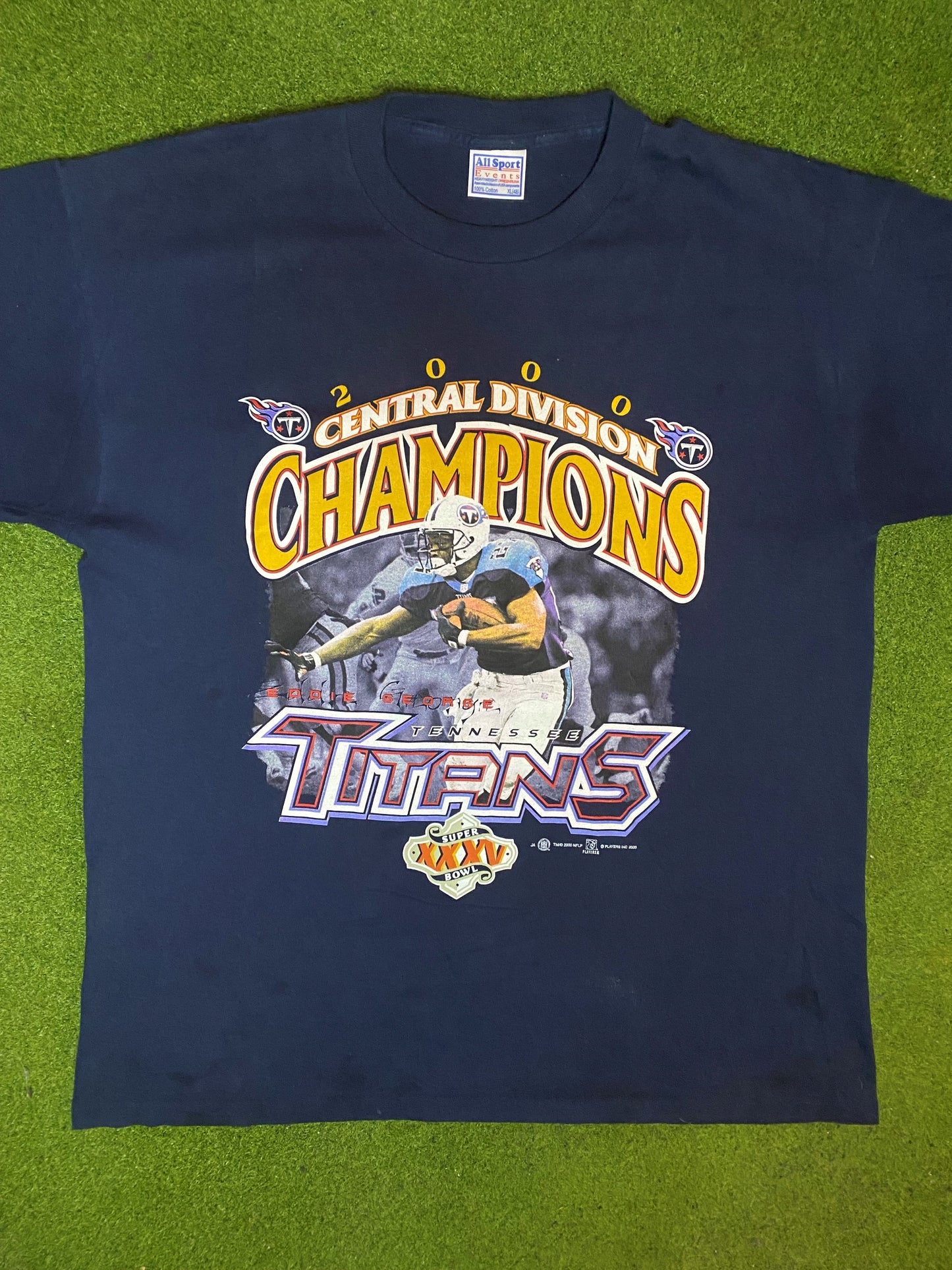 2000 Tennessee Titans - Eddie George - Vintage NFL Player T-Shirt (XL) - Gametime Vintage